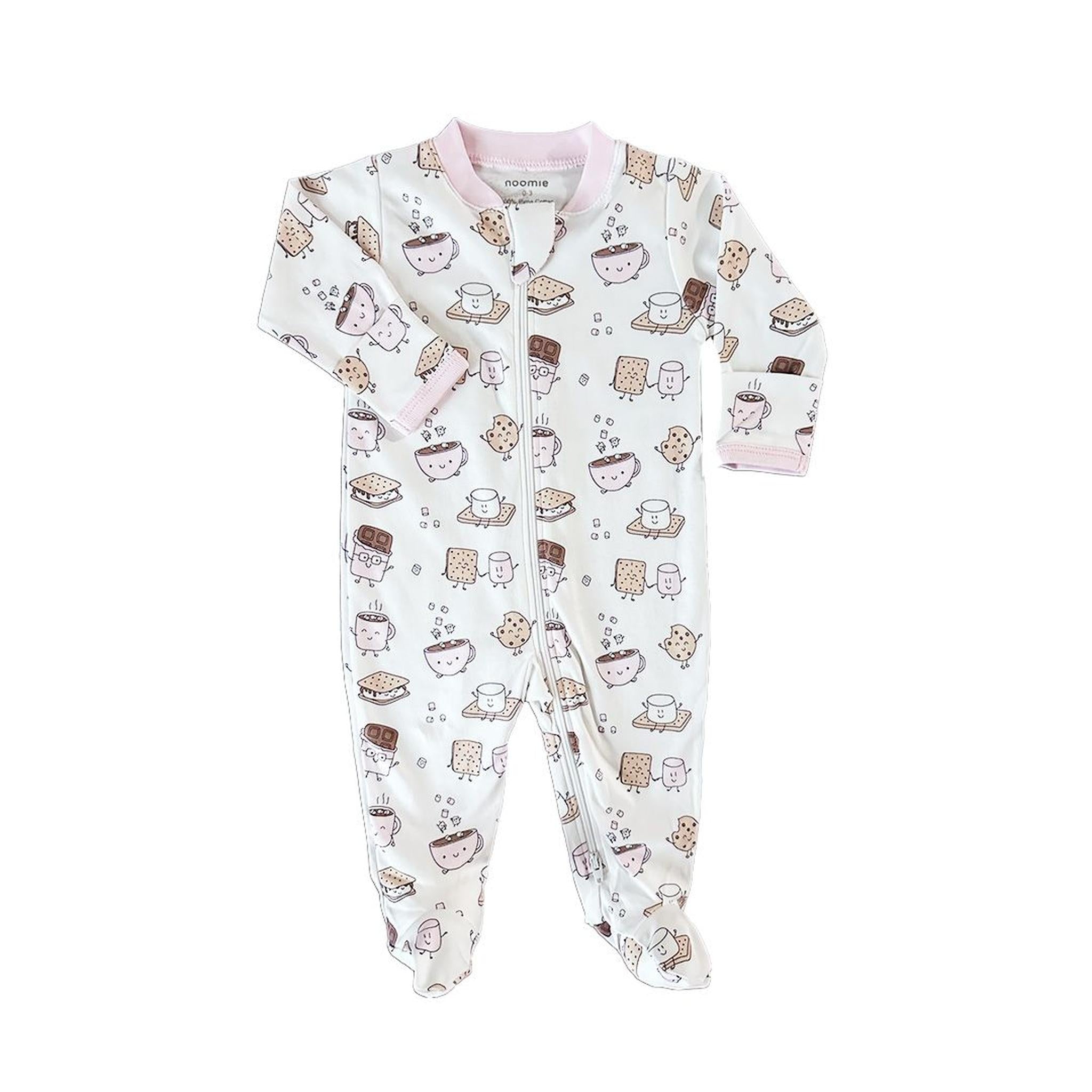 Zipper Footie Smores Pink