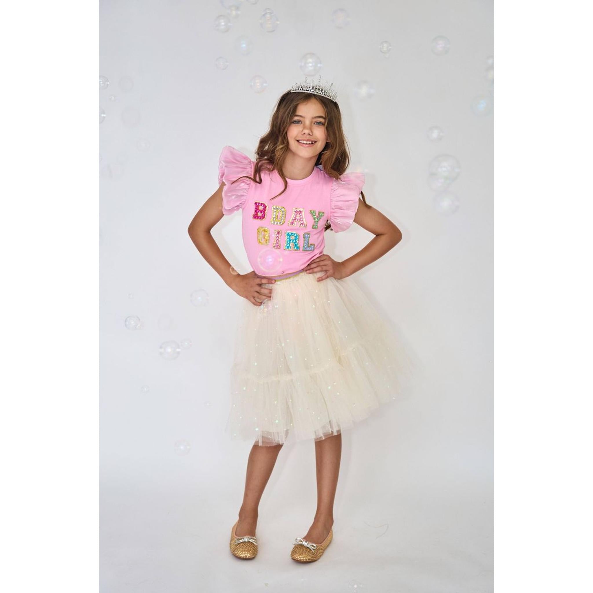Birthday Girl Gem Ruffle Shirt