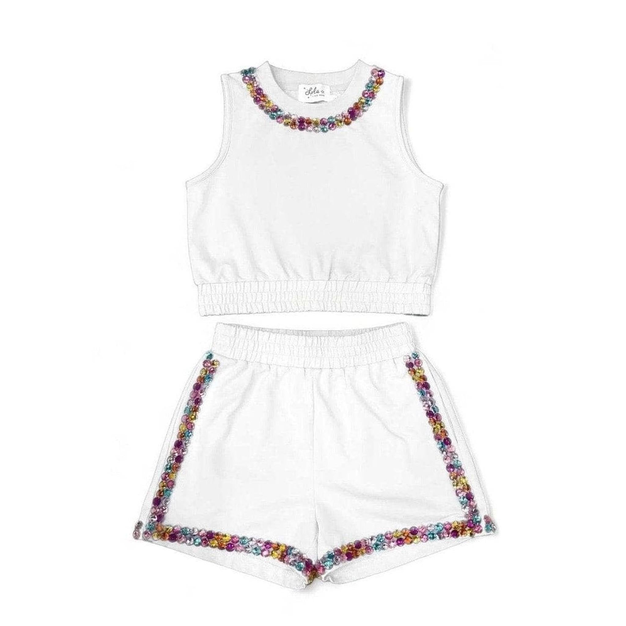 White Rainbow Gems Short Set