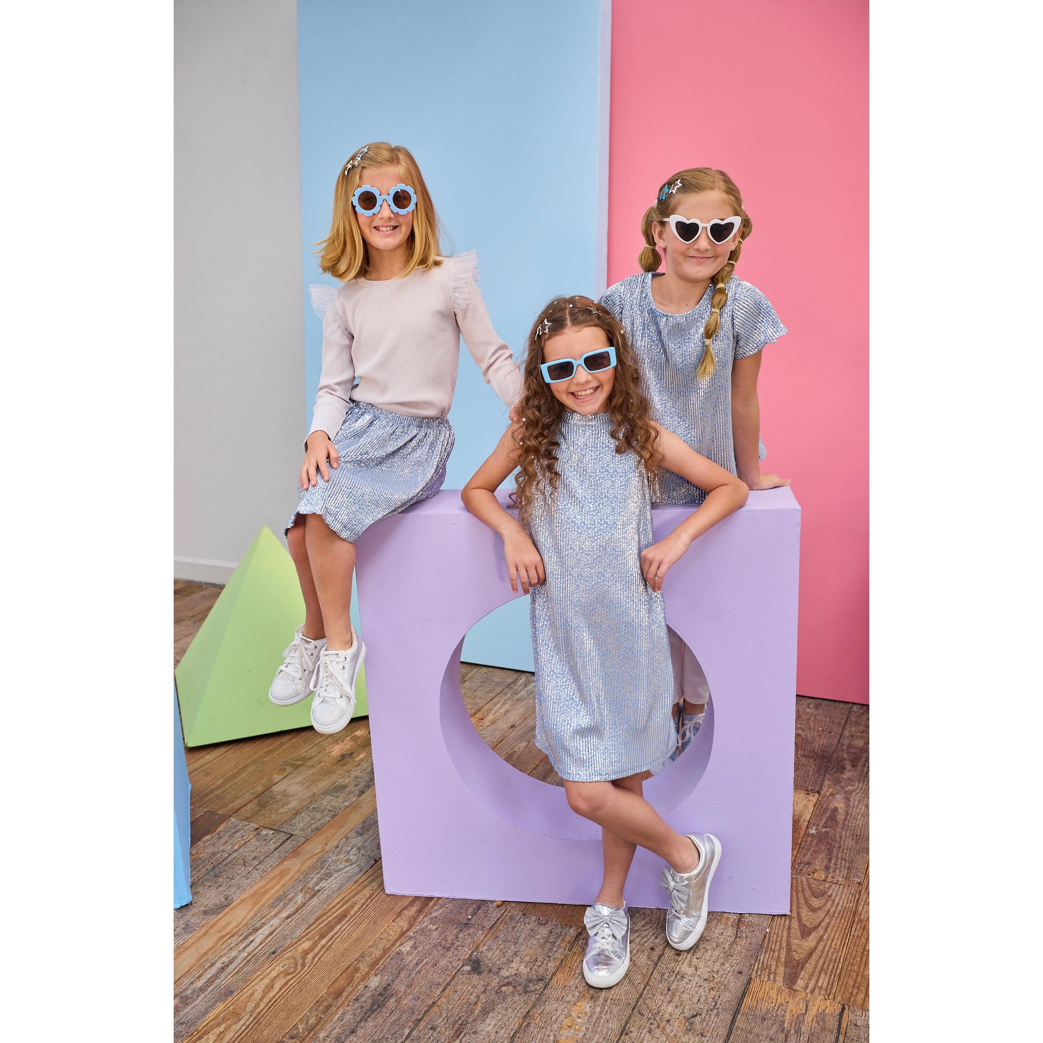 Swing Dress - Blue Crinkle Stars