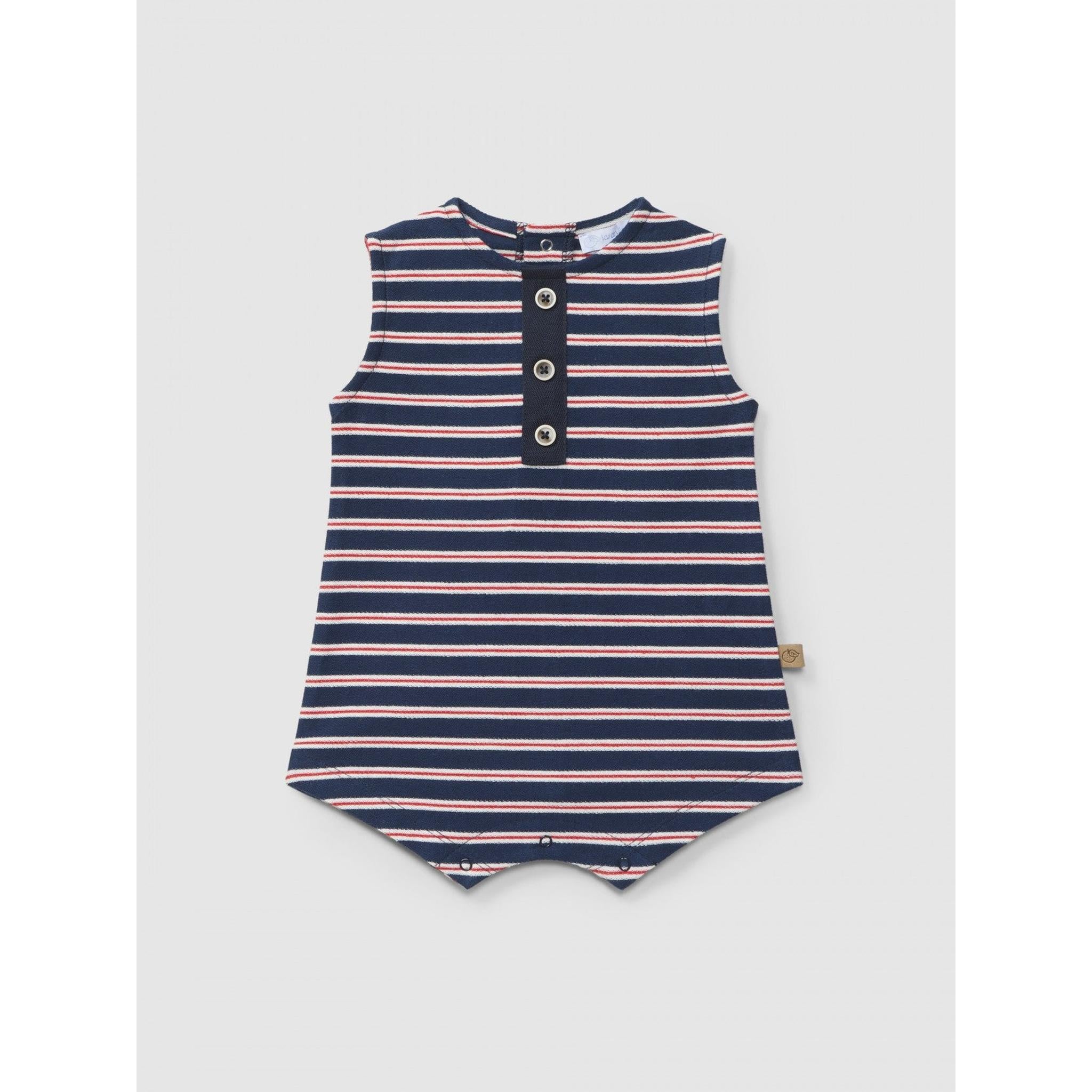 Romper in multi-coloured striped plush
