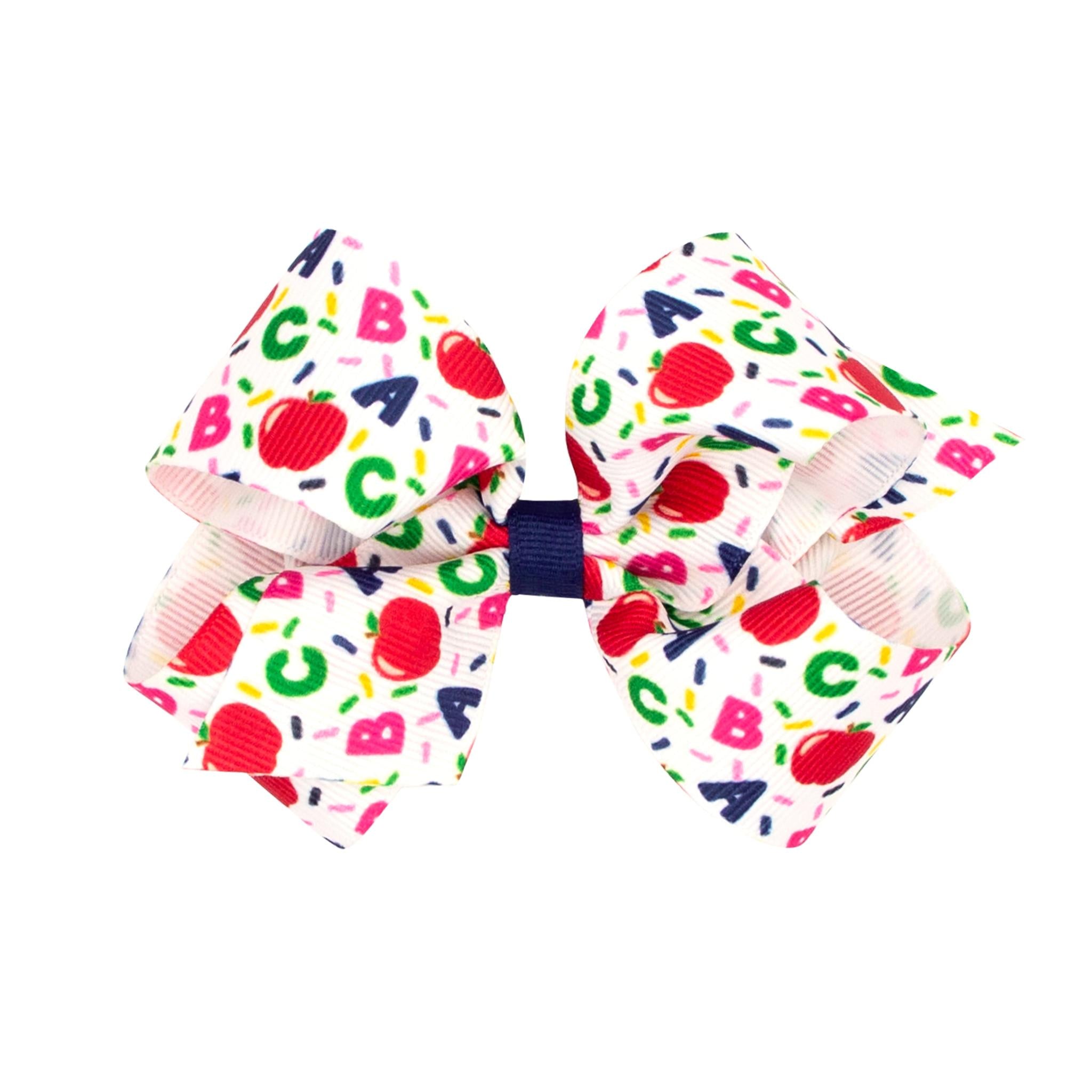 Medium ABC's School-themed Printed Grosgrain Hair Bow