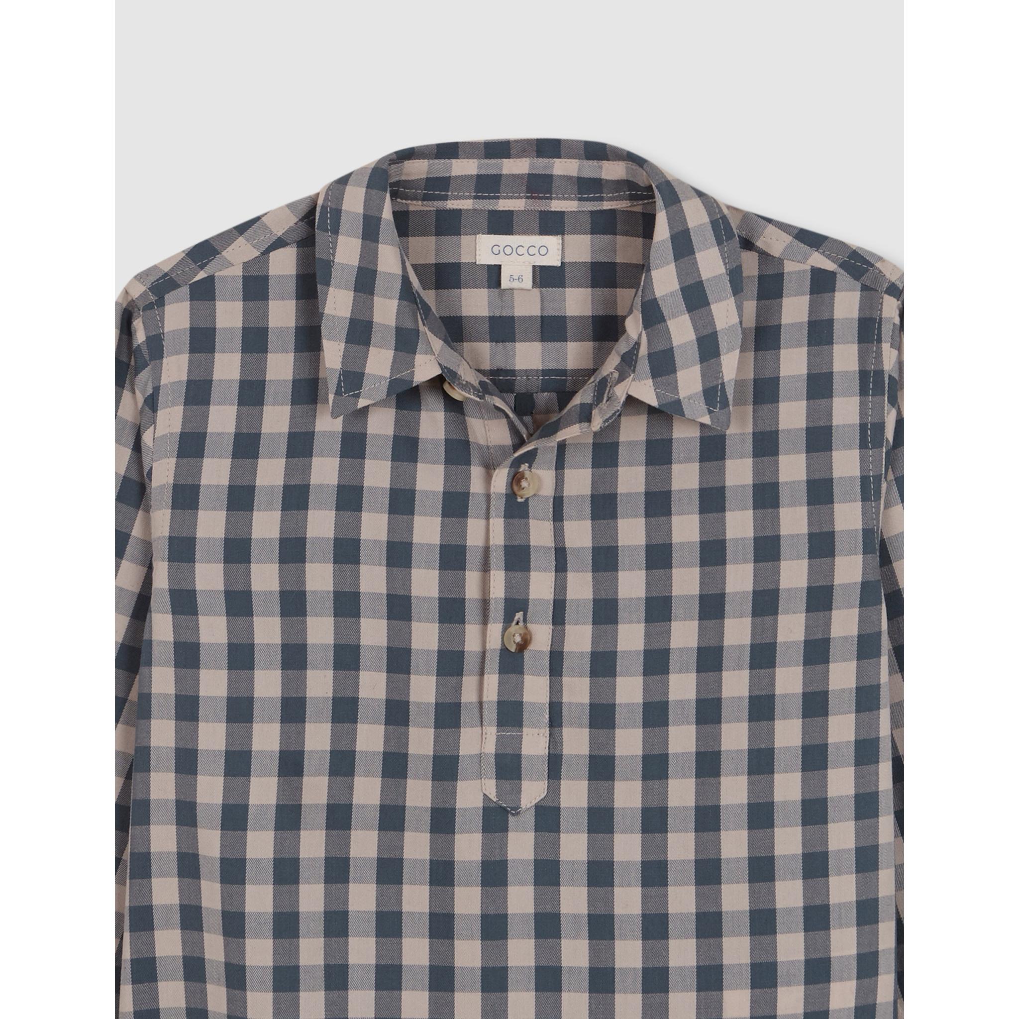 Camisa cuadros tapeta corta verde