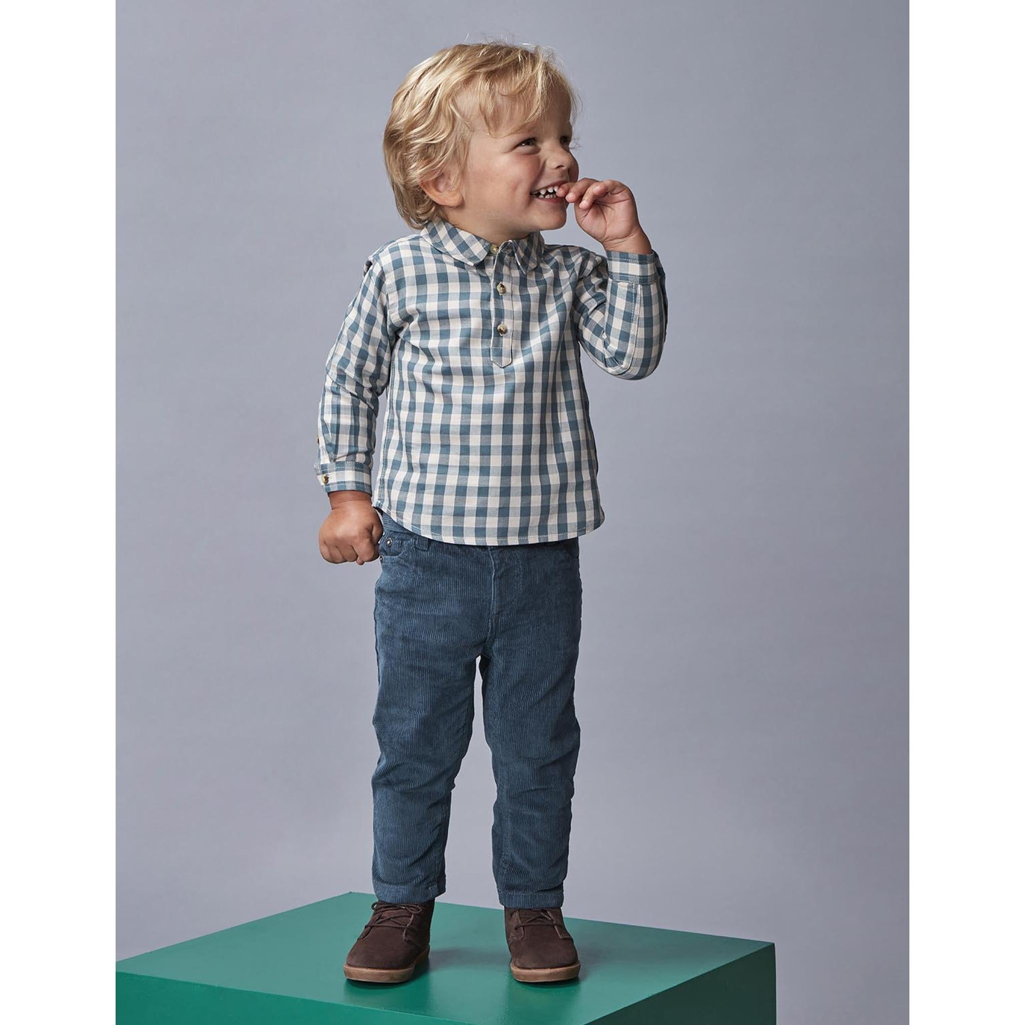 Camisa cuadros tapeta corta verde