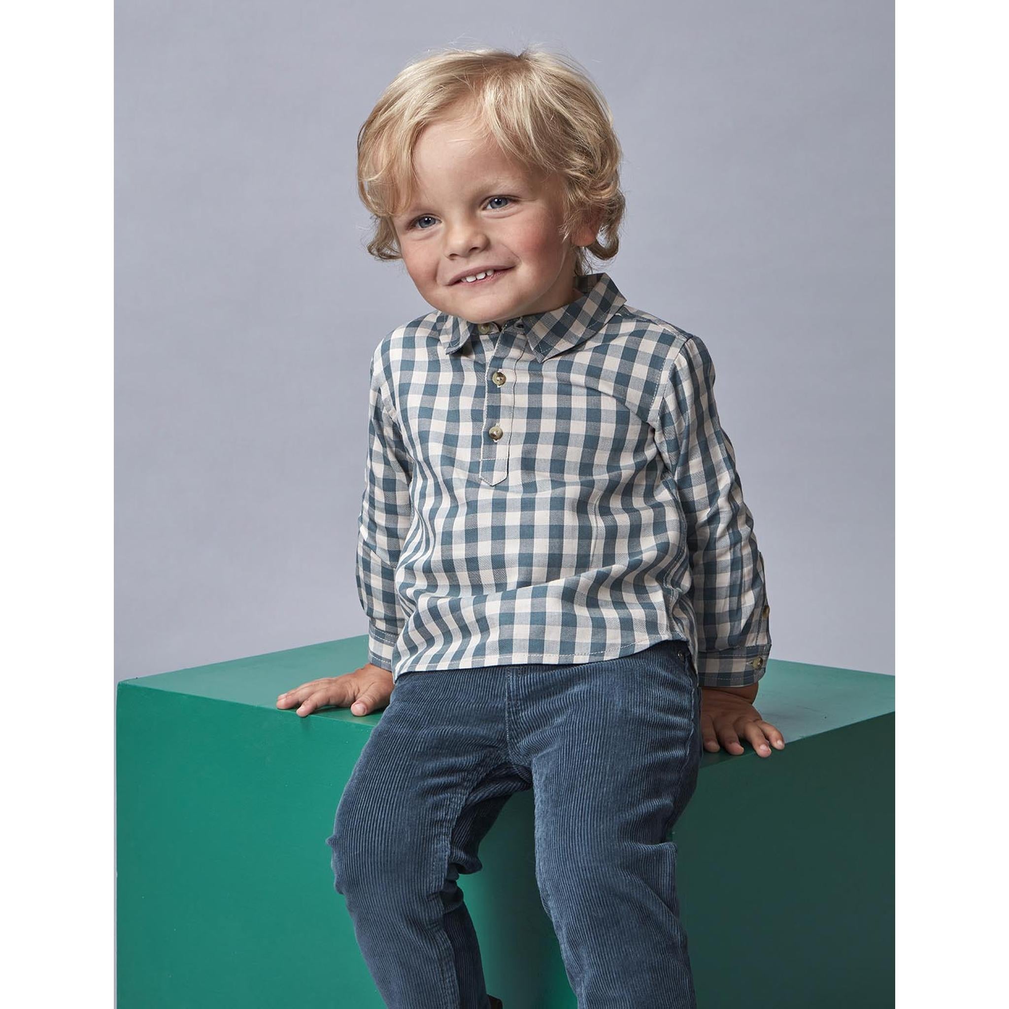 Camisa cuadros tapeta corta verde