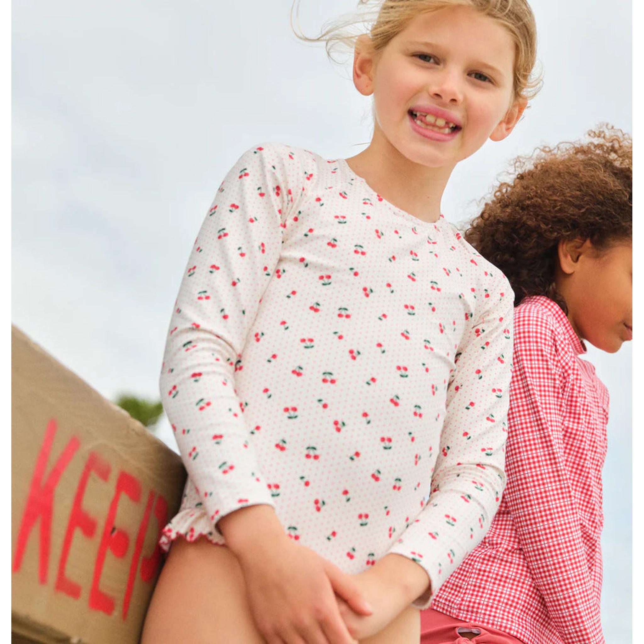 girls cherries rashguard one piece