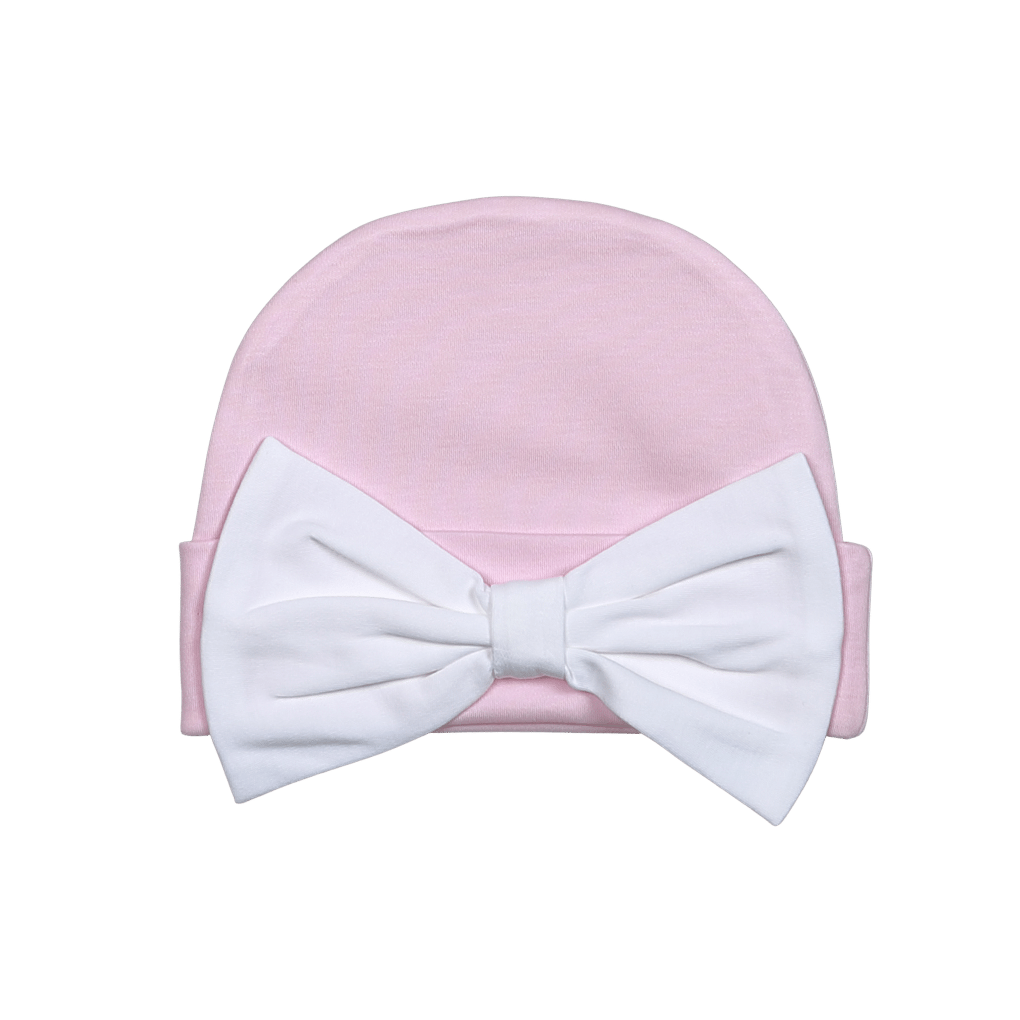 White Bow Pink Pima Beanie