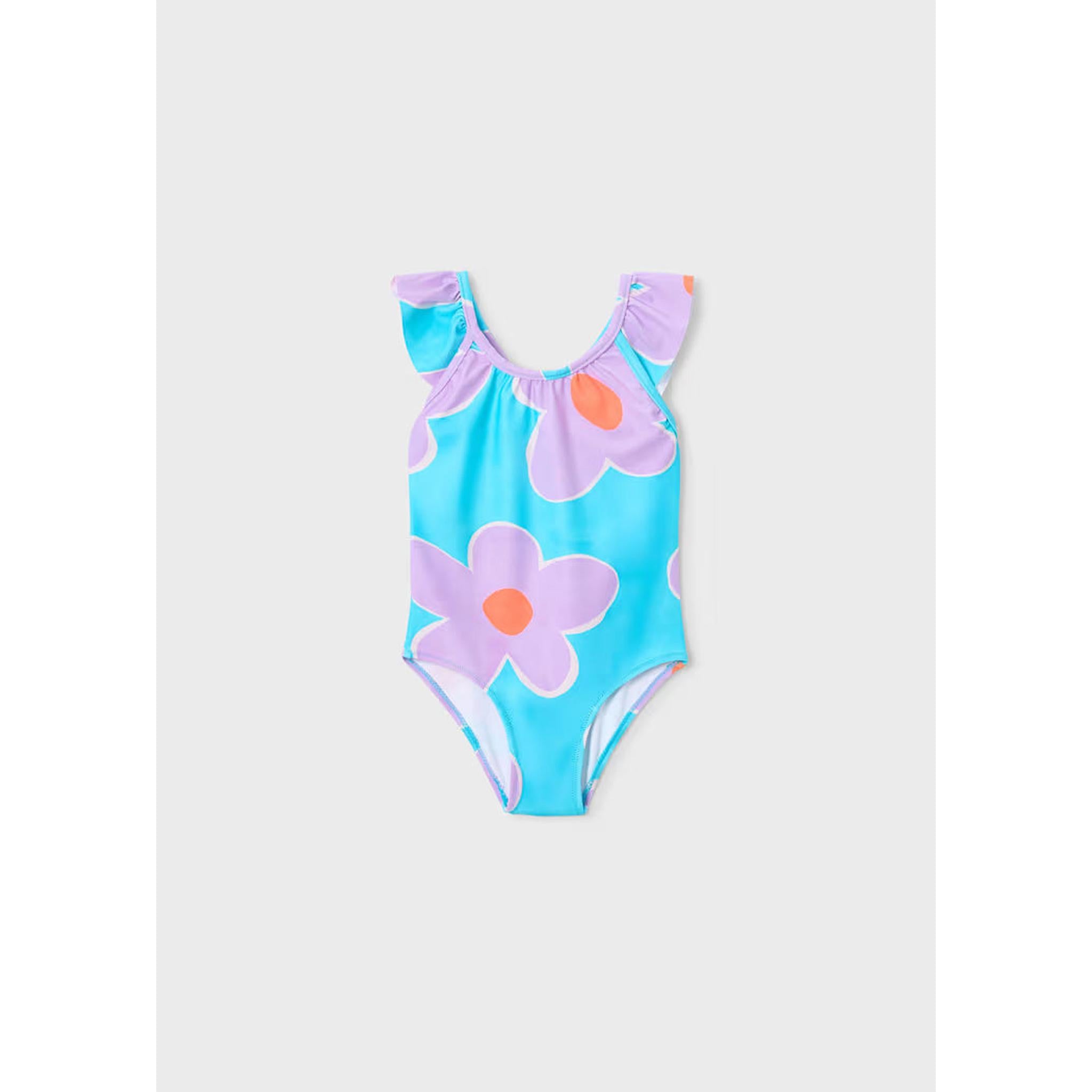 Girl Ruffled Printed Swimsuit
