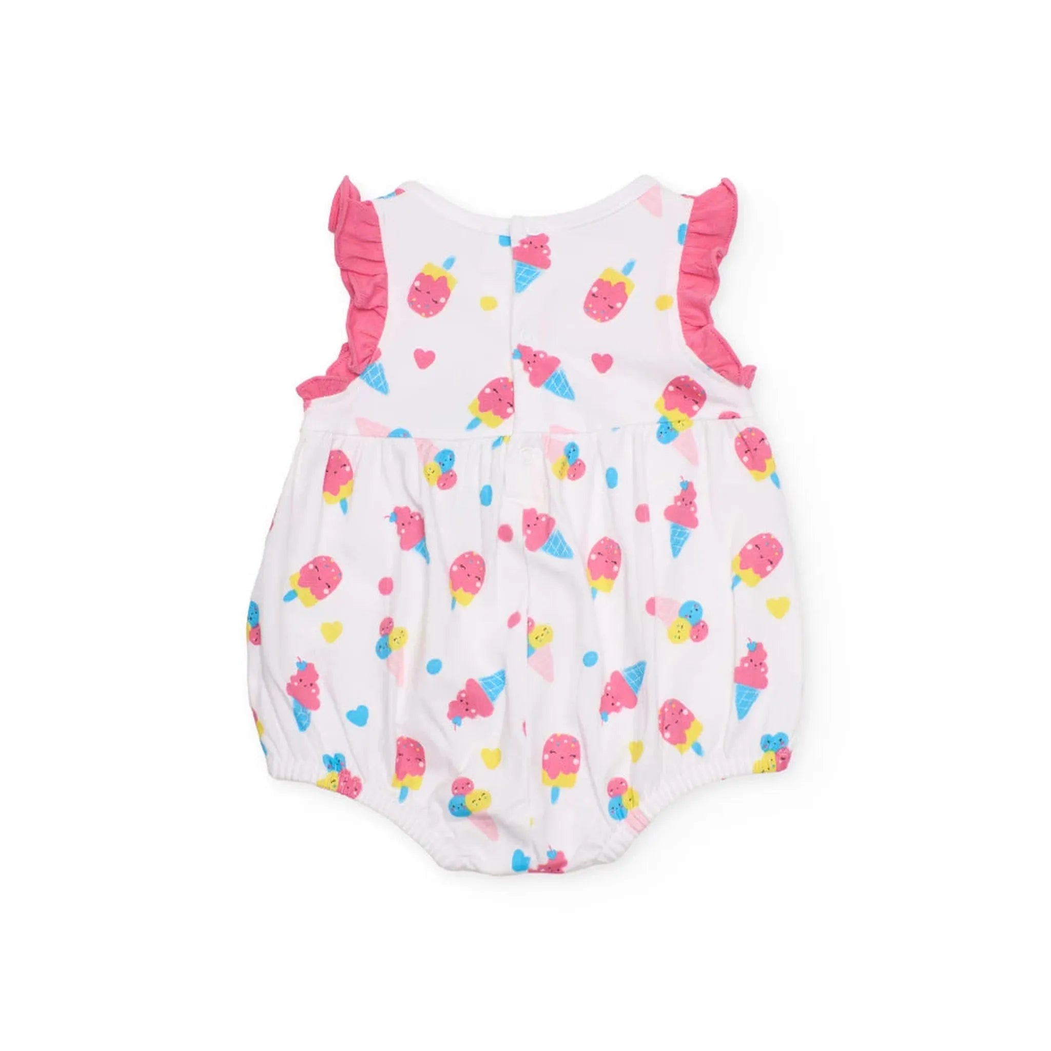 Knitted newborn romper with ice cream print