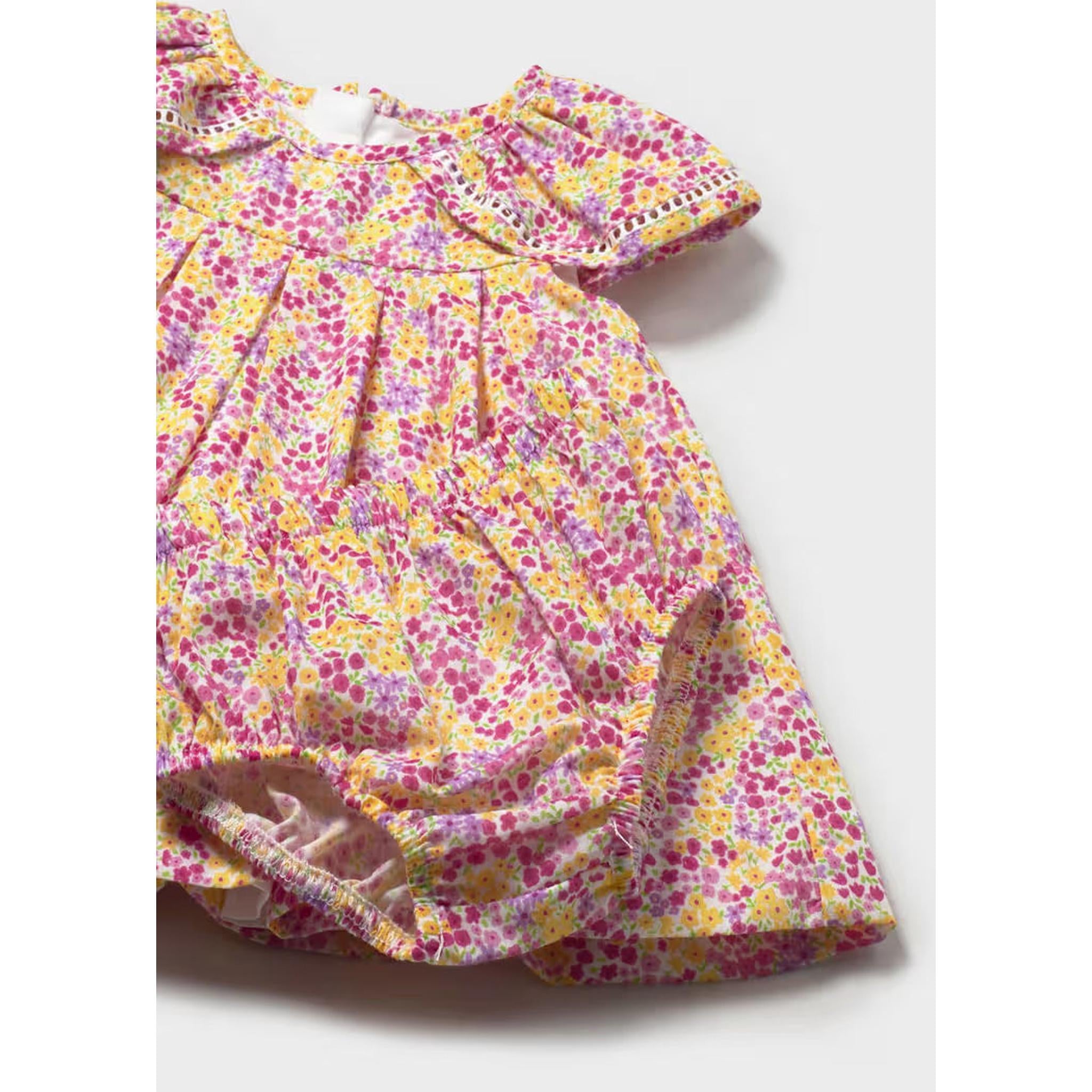 Newborn Girl Printed Dress with Bloomers