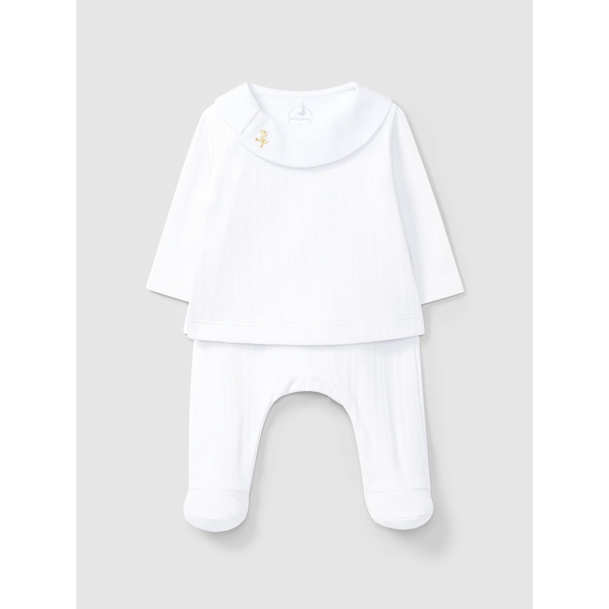 Two-piece organic cotton set with embroidered detail