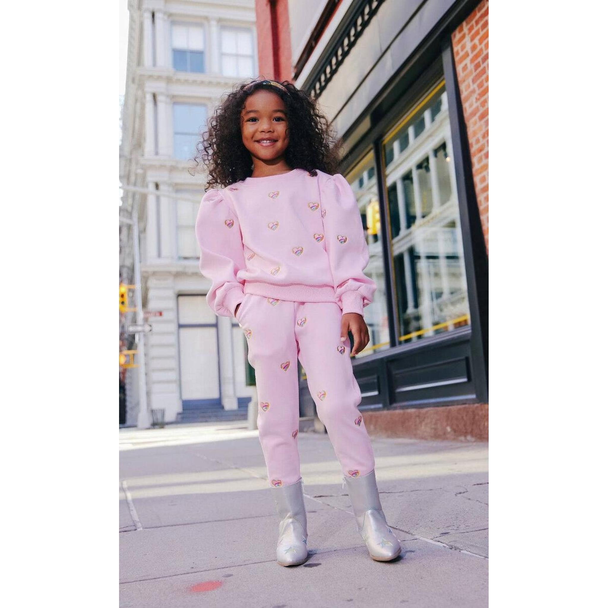 Embroidered Heart All Over Set