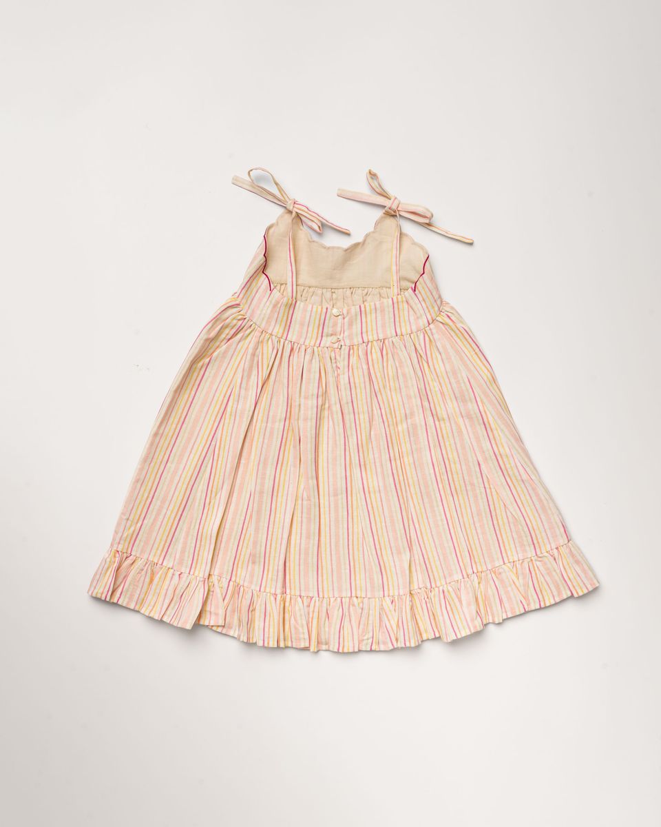 Alena dress - PINK STIPES PRINT