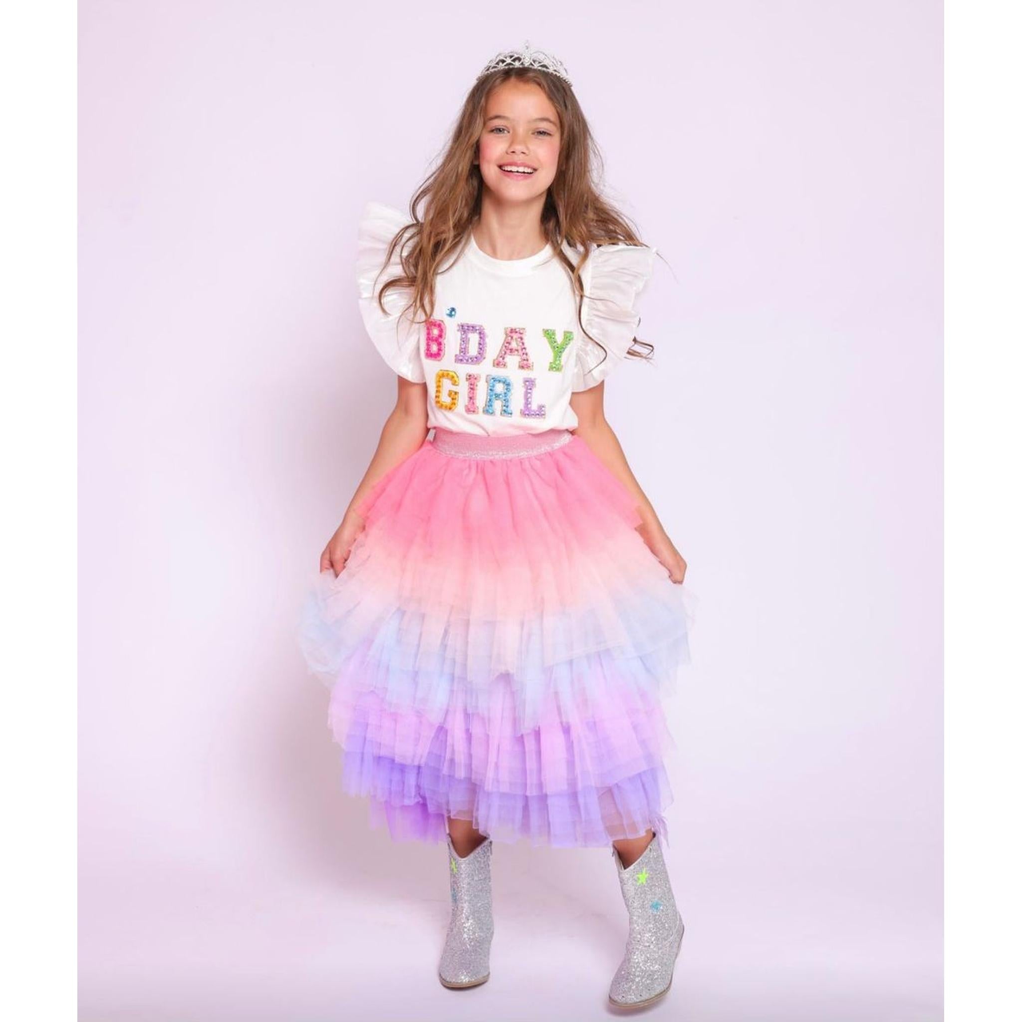 Birthday Girl Gem Ruffle Shirt