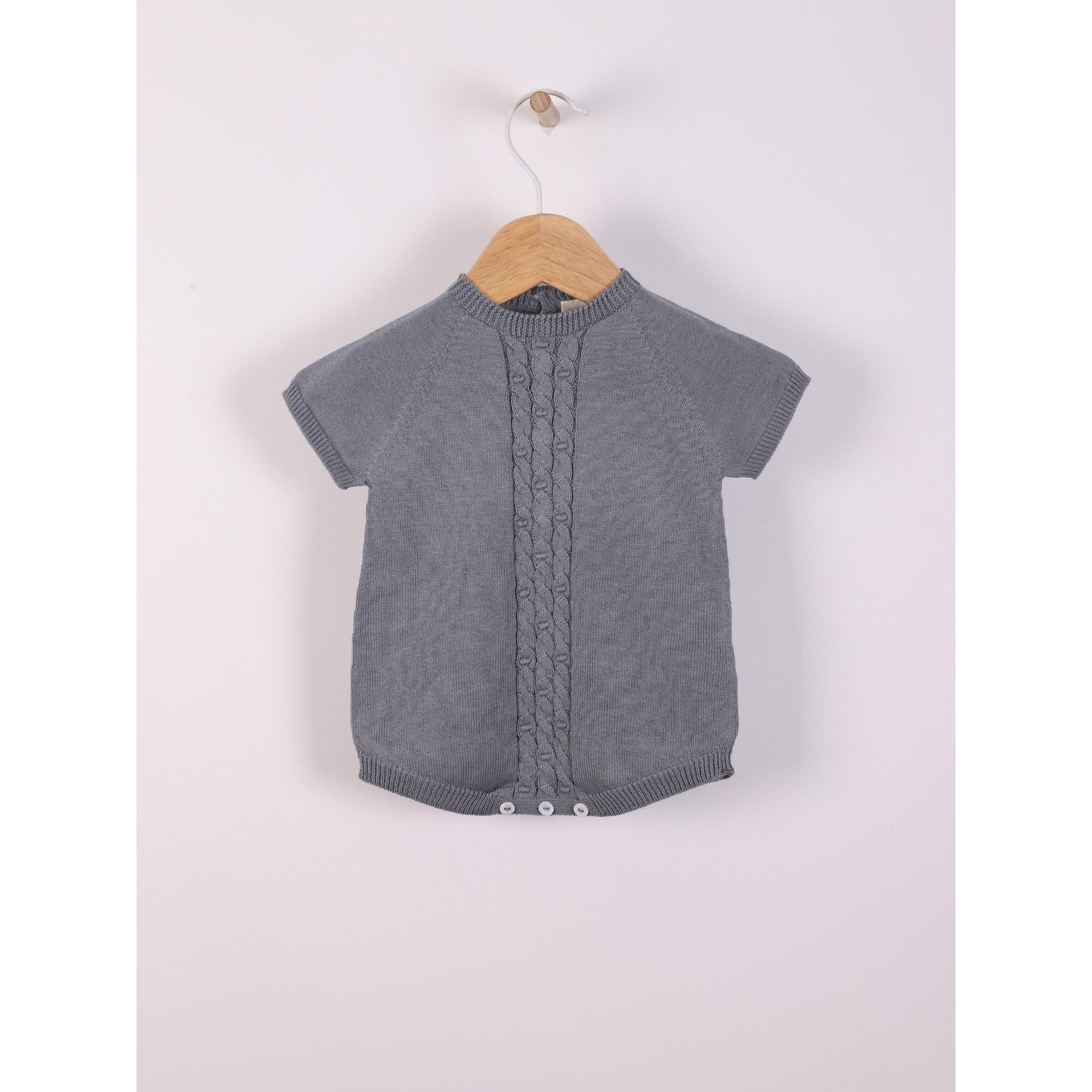 Pure Knitted Romper - Light Blue