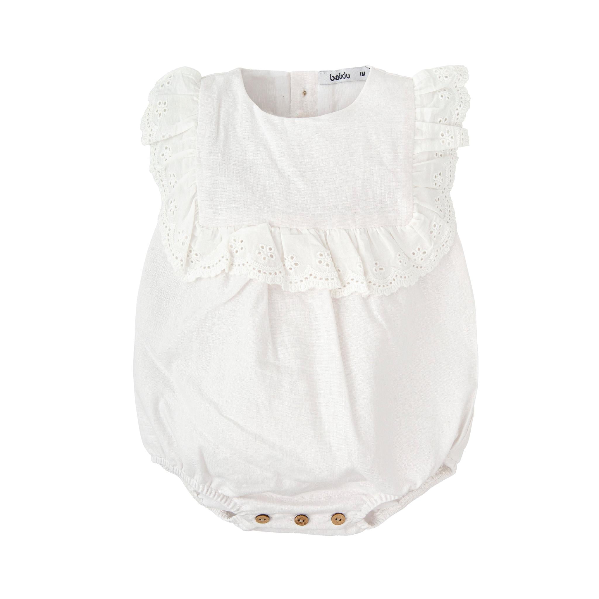 Eyelet Linen Romper