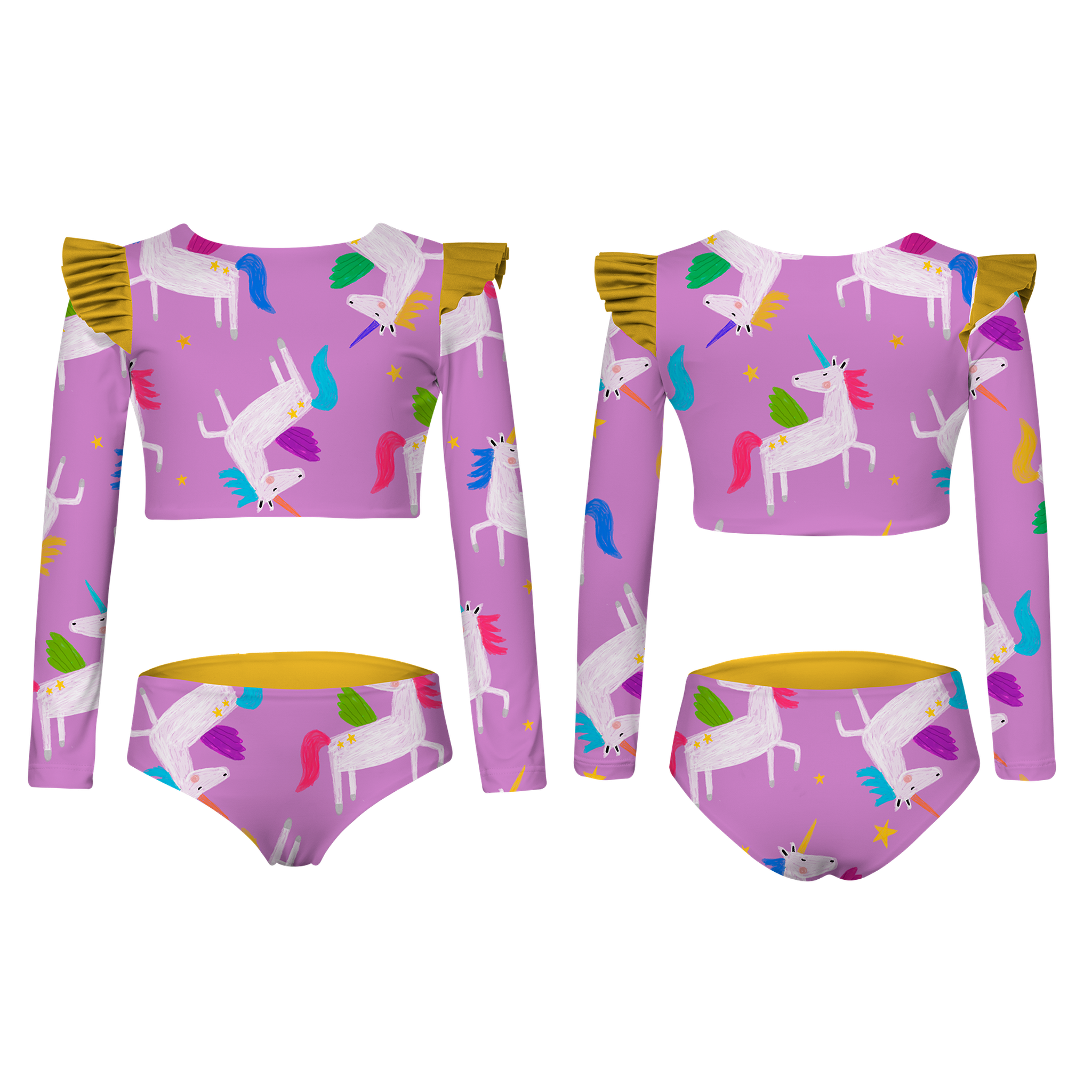 WINGS LONGSLEEVE BIKINI - UNICORNS