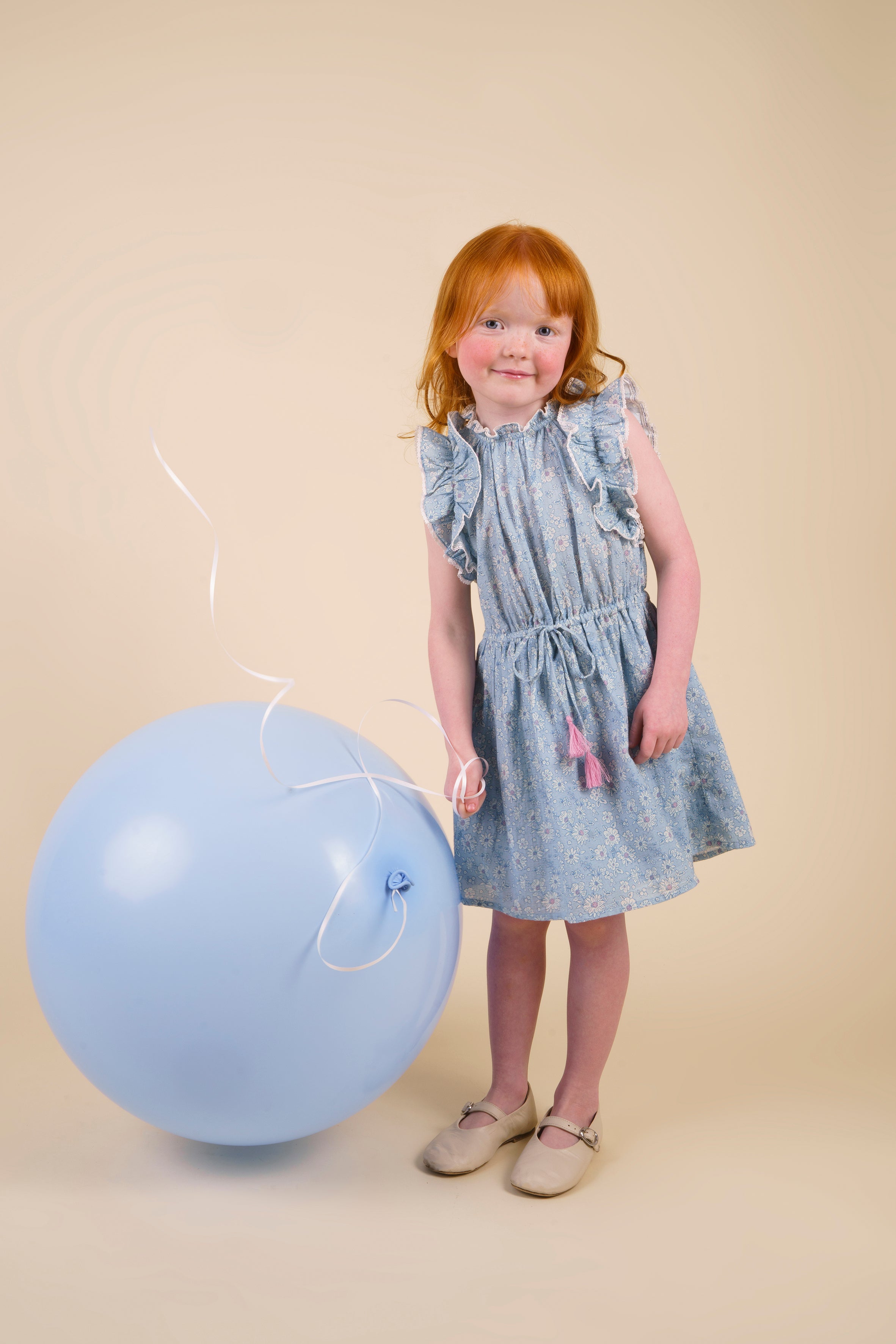 Florence Dress - TONAL FLORAL BLUE PRINT