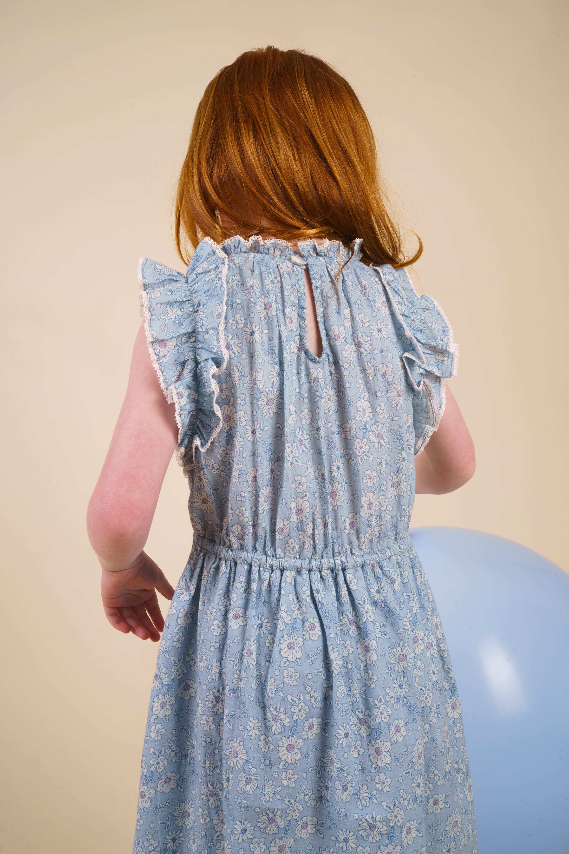 Florence Dress - TONAL FLORAL BLUE PRINT