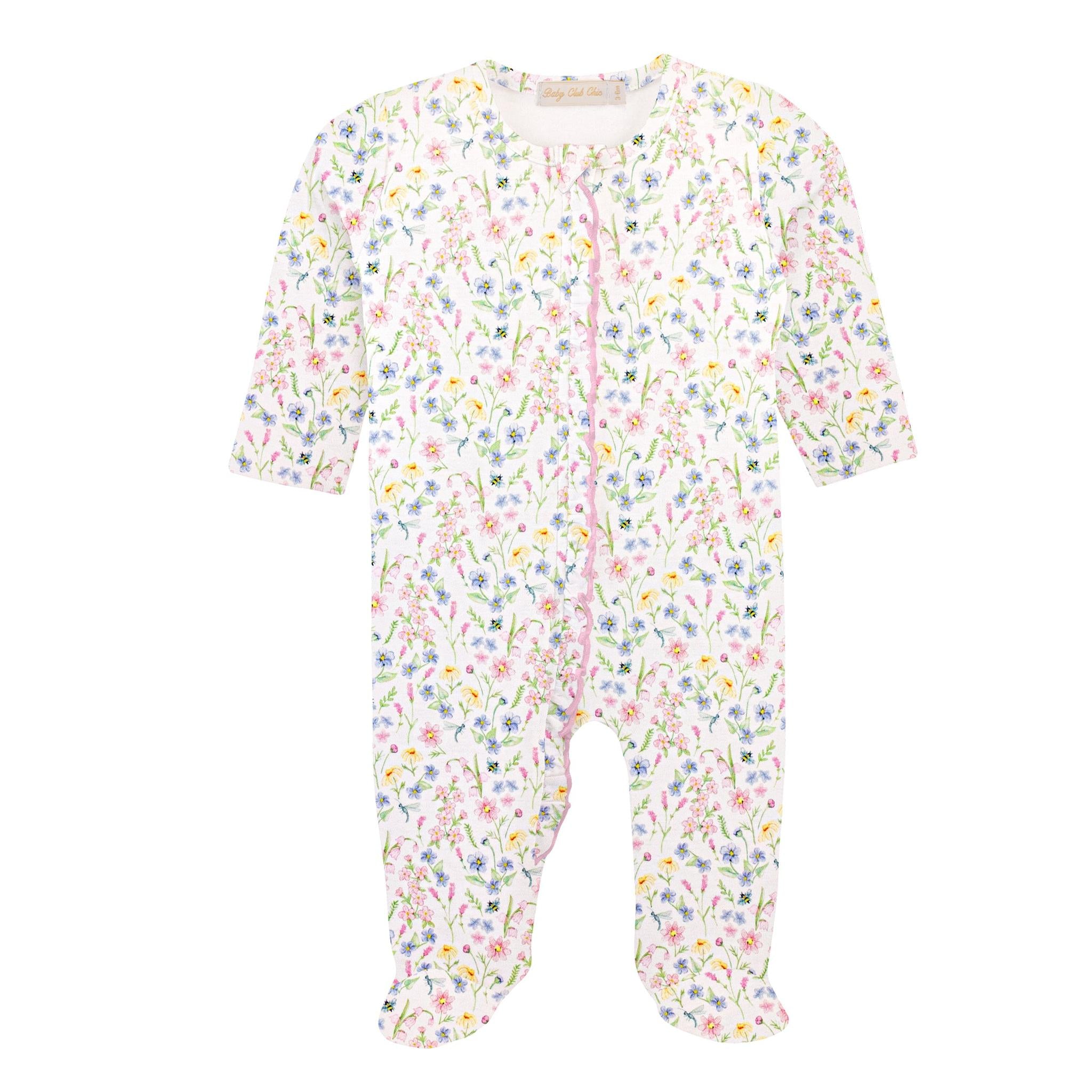 Spring Blush Zipper Footie