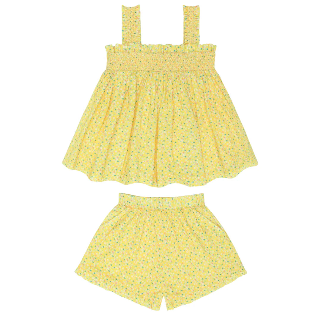 girls petite fleur top and short set