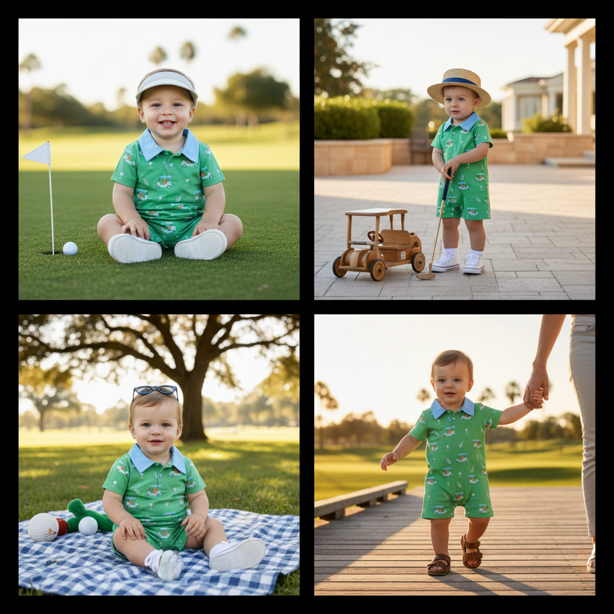 Golf Buddies Blue Romper