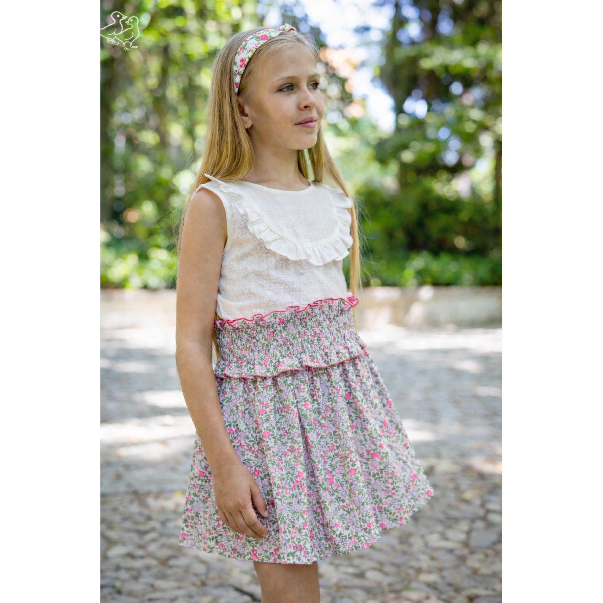 Neon Bloom Skirt Set