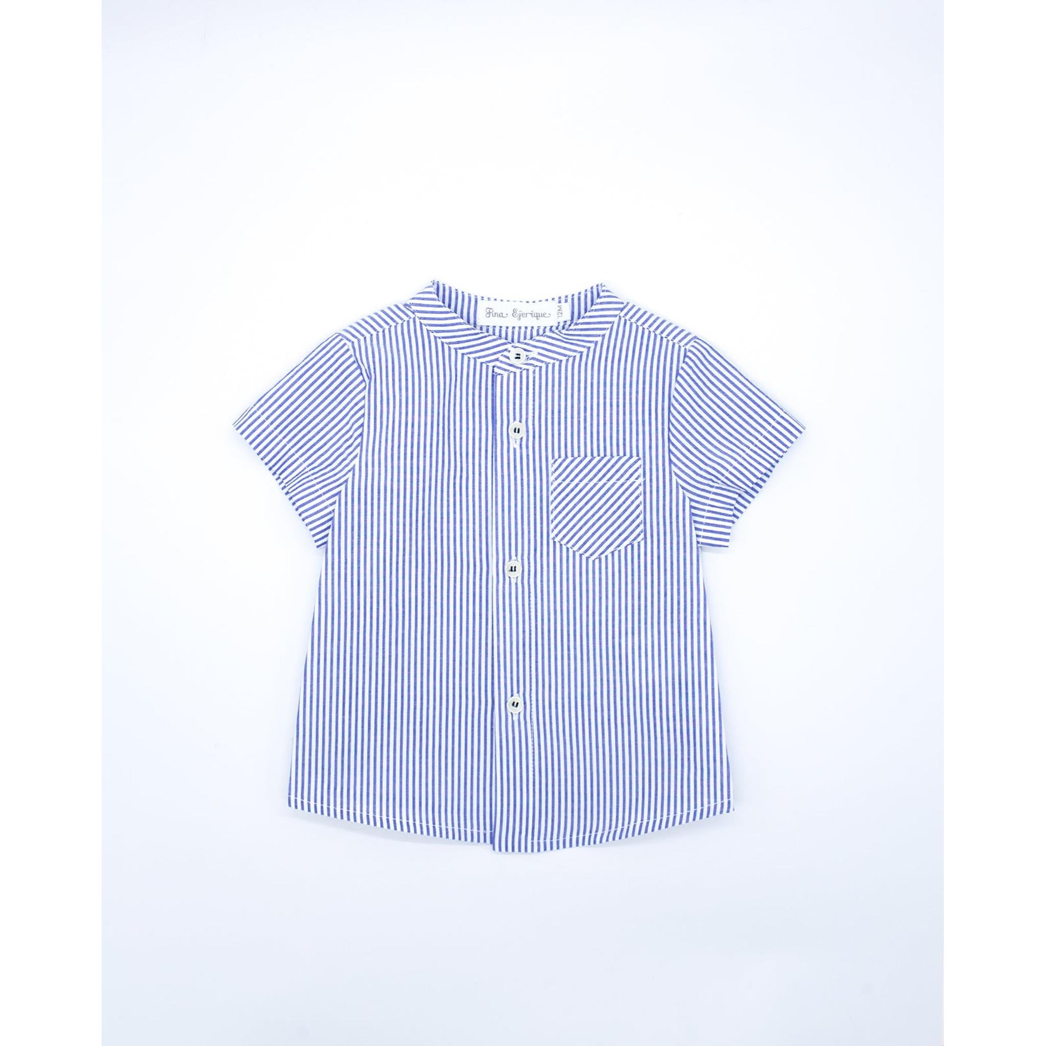 Navy Stripes Button Down Shirt