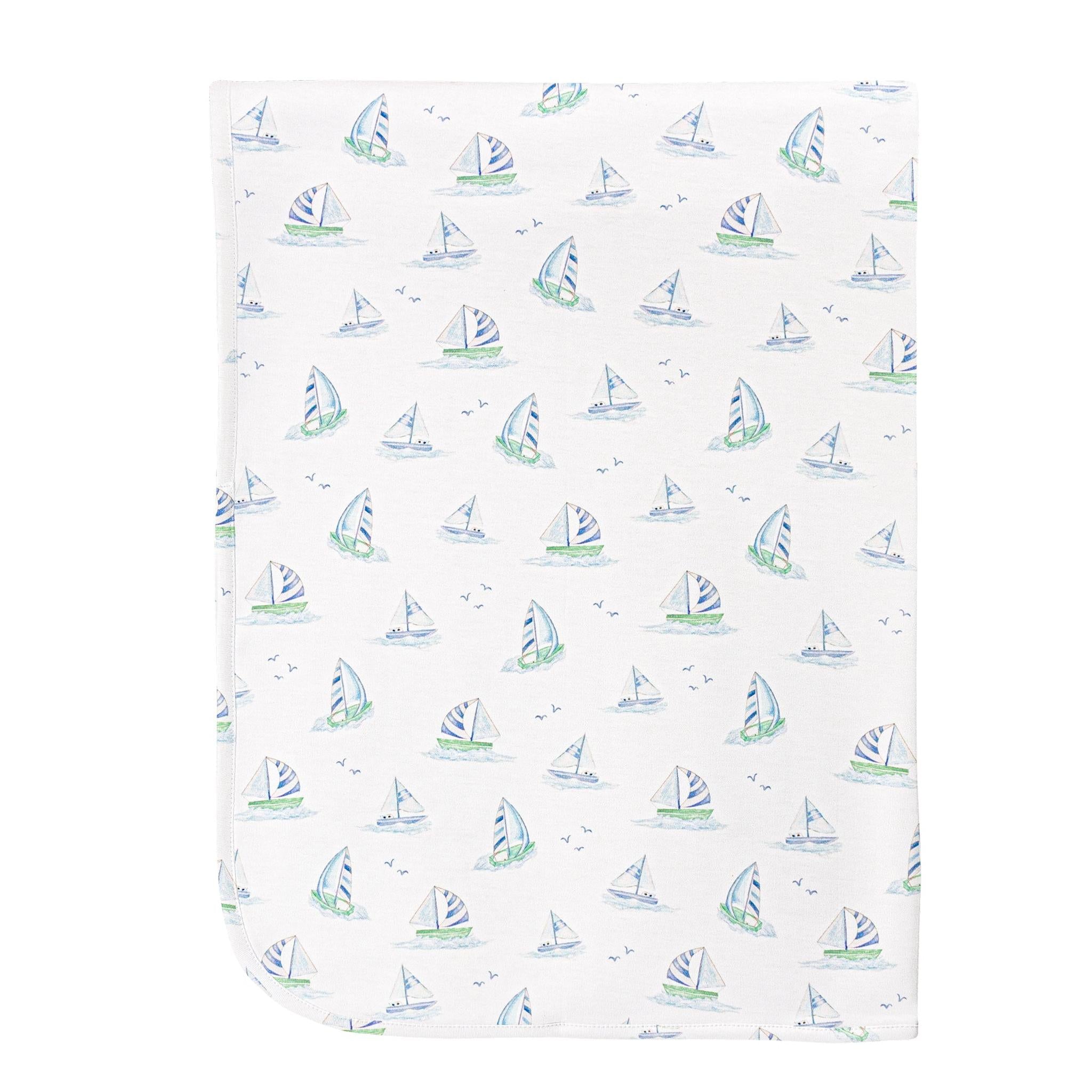 Blue Sails Receiving Blanket