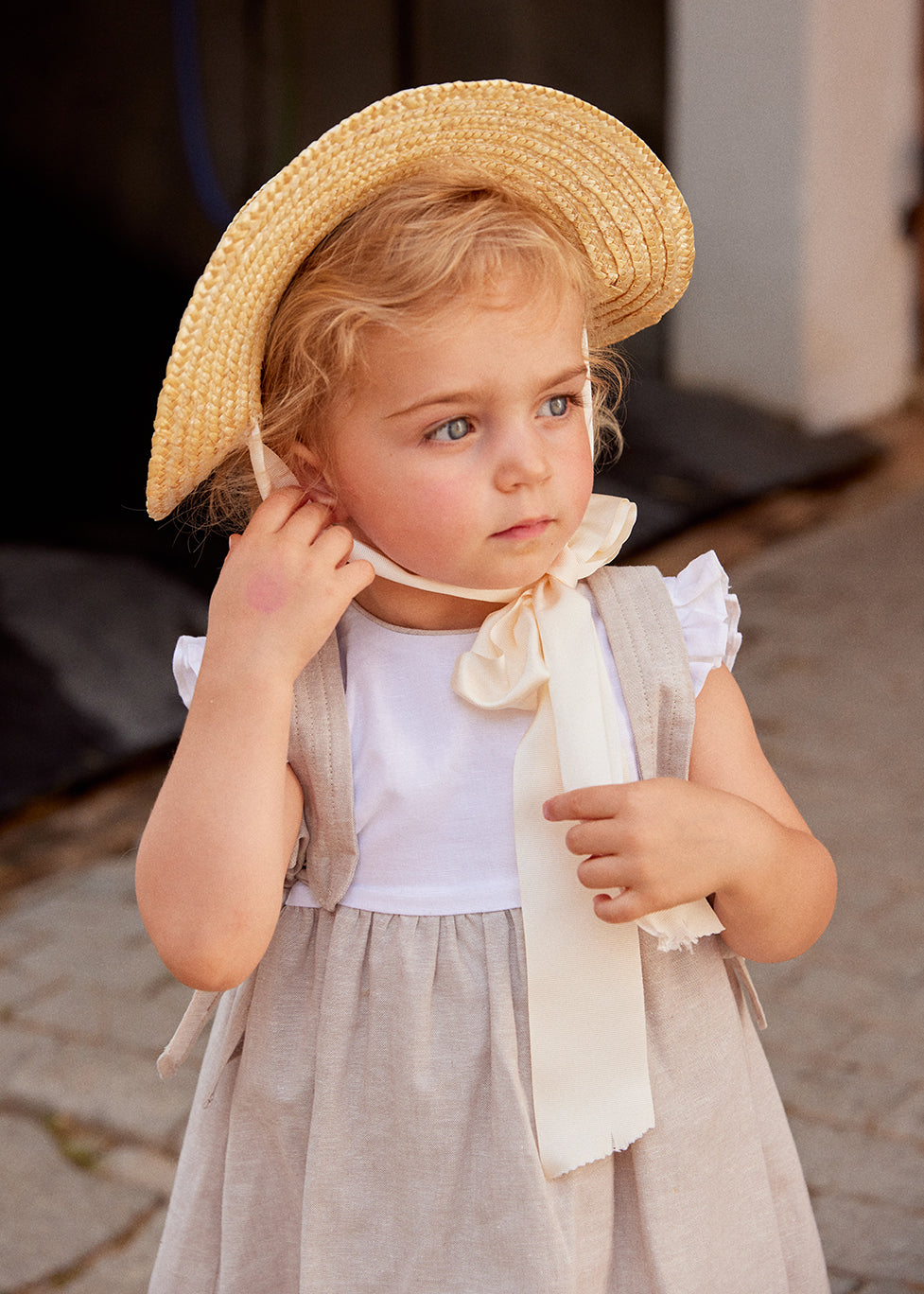 Vestido Lino Tiras Hombros