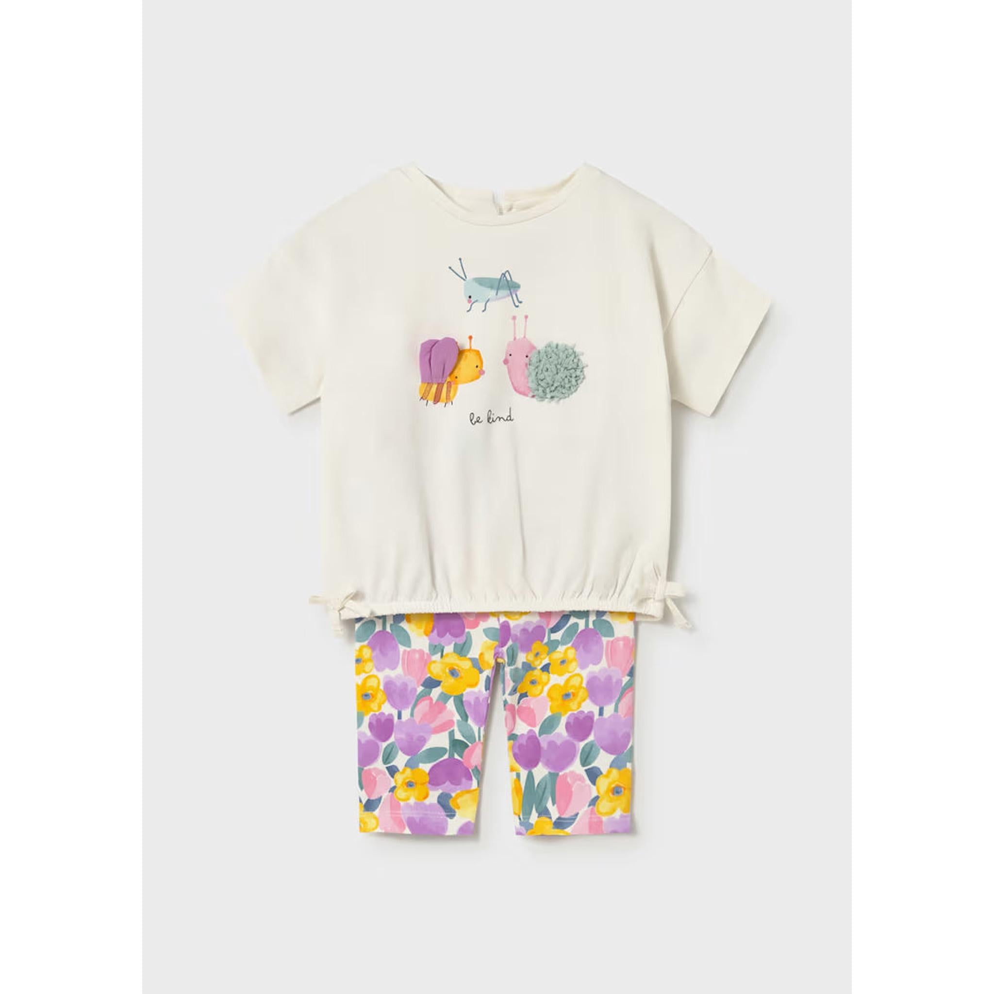 Baby Printed Leggings and T-shirt Set - Purple