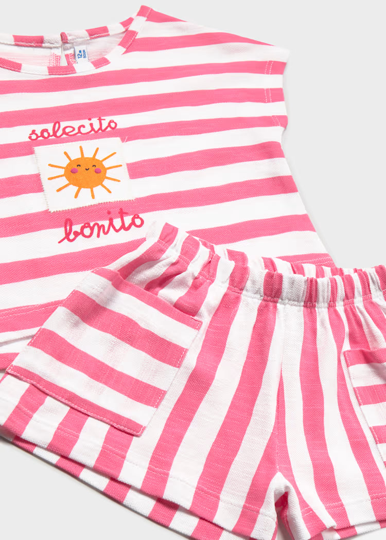 Striped Shorts and T-Shirt 2-Piece Set