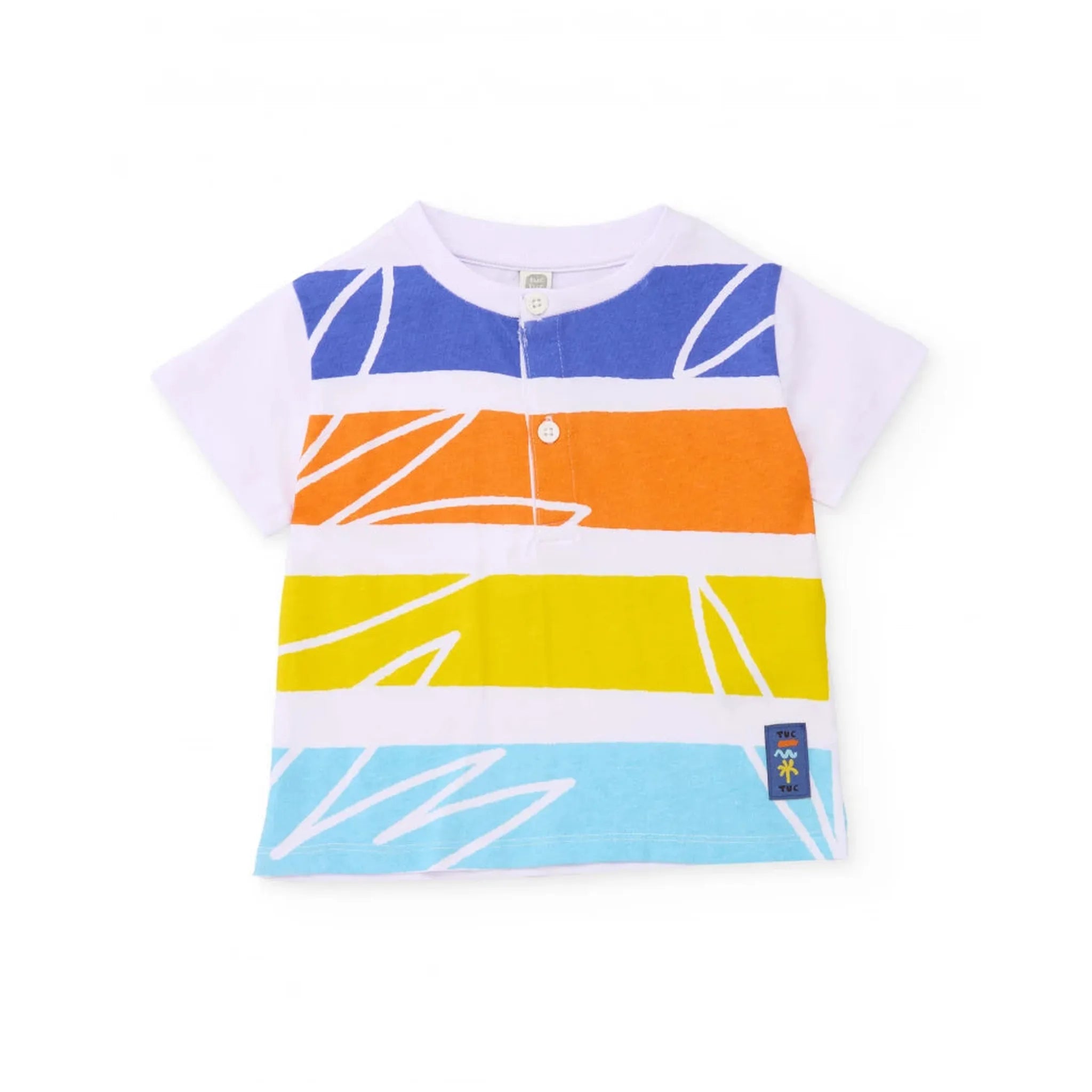 Boys knit T-shirt with horizontal stripes set