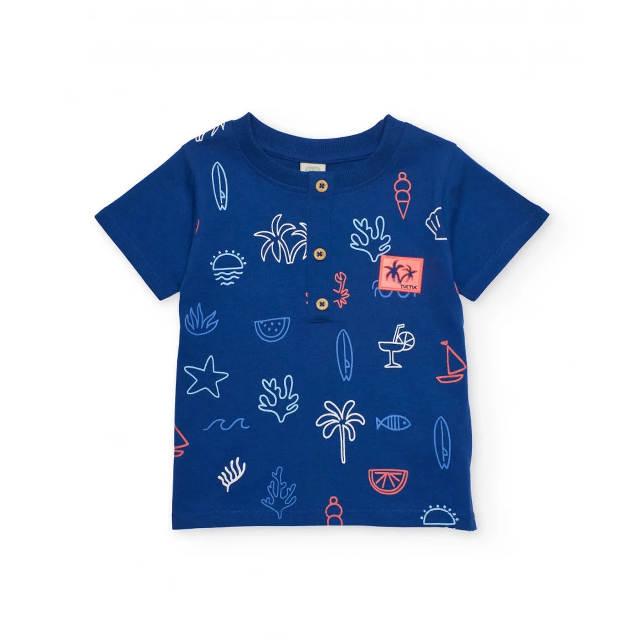 Boys’ knitted T-shirt with front placket set