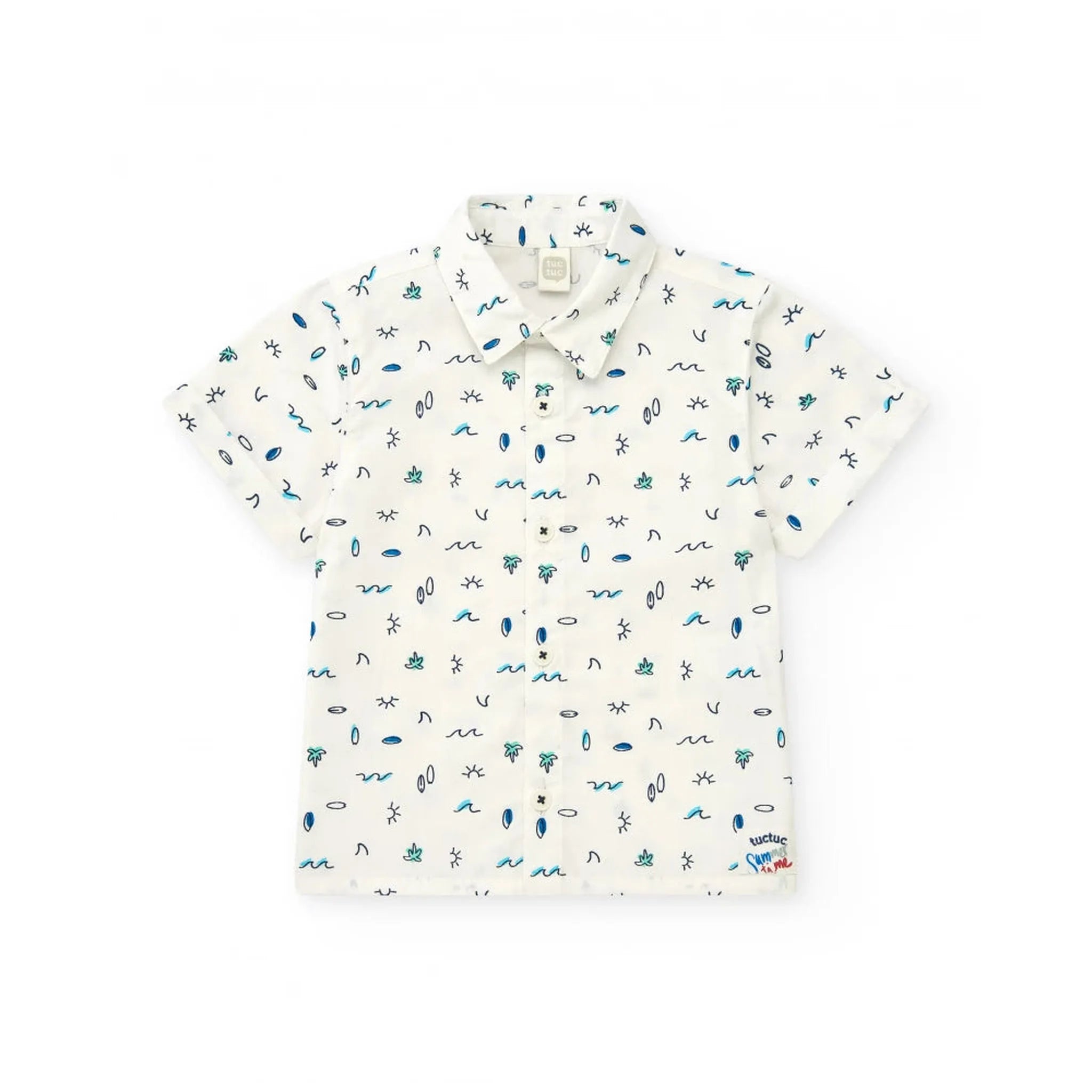 Palm Button Down Short Set