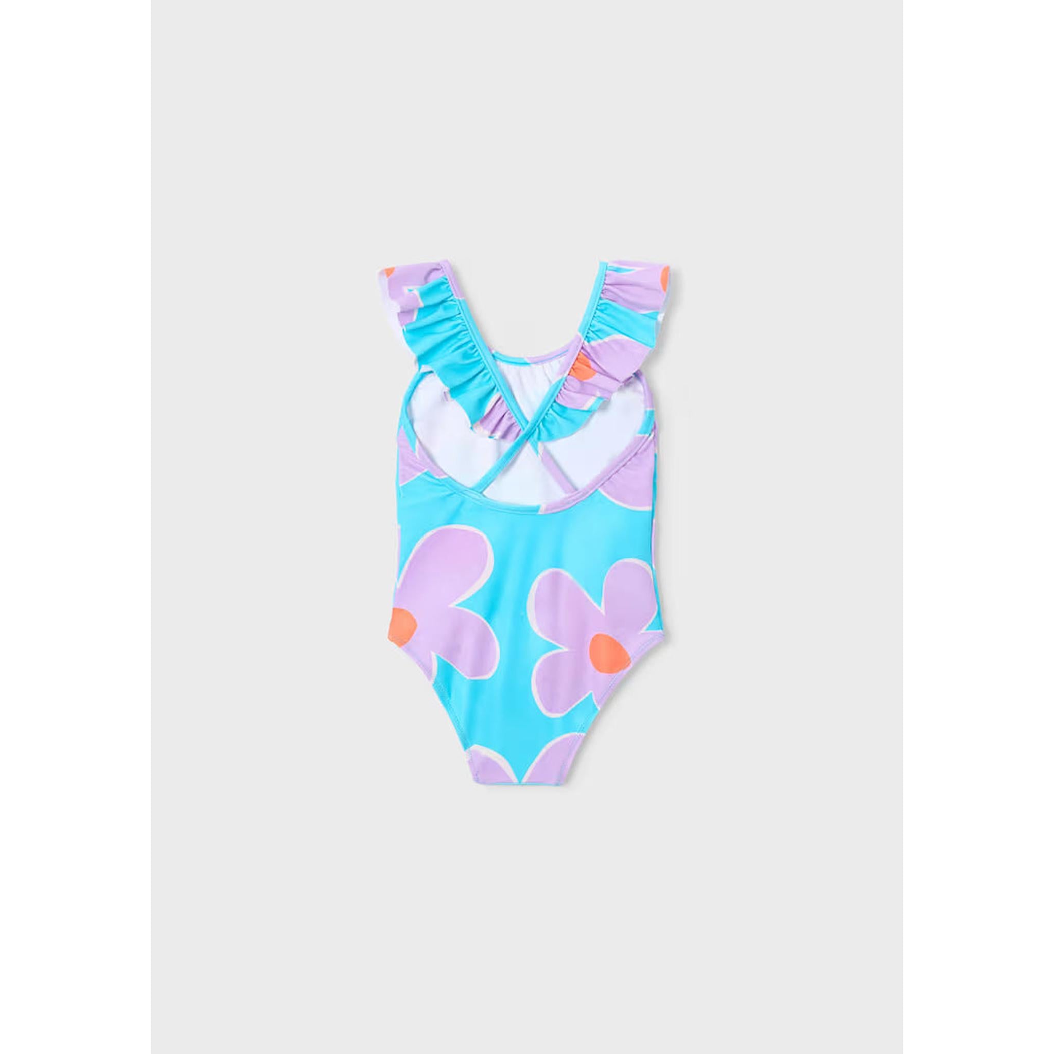 Girl Ruffled Printed Swimsuit