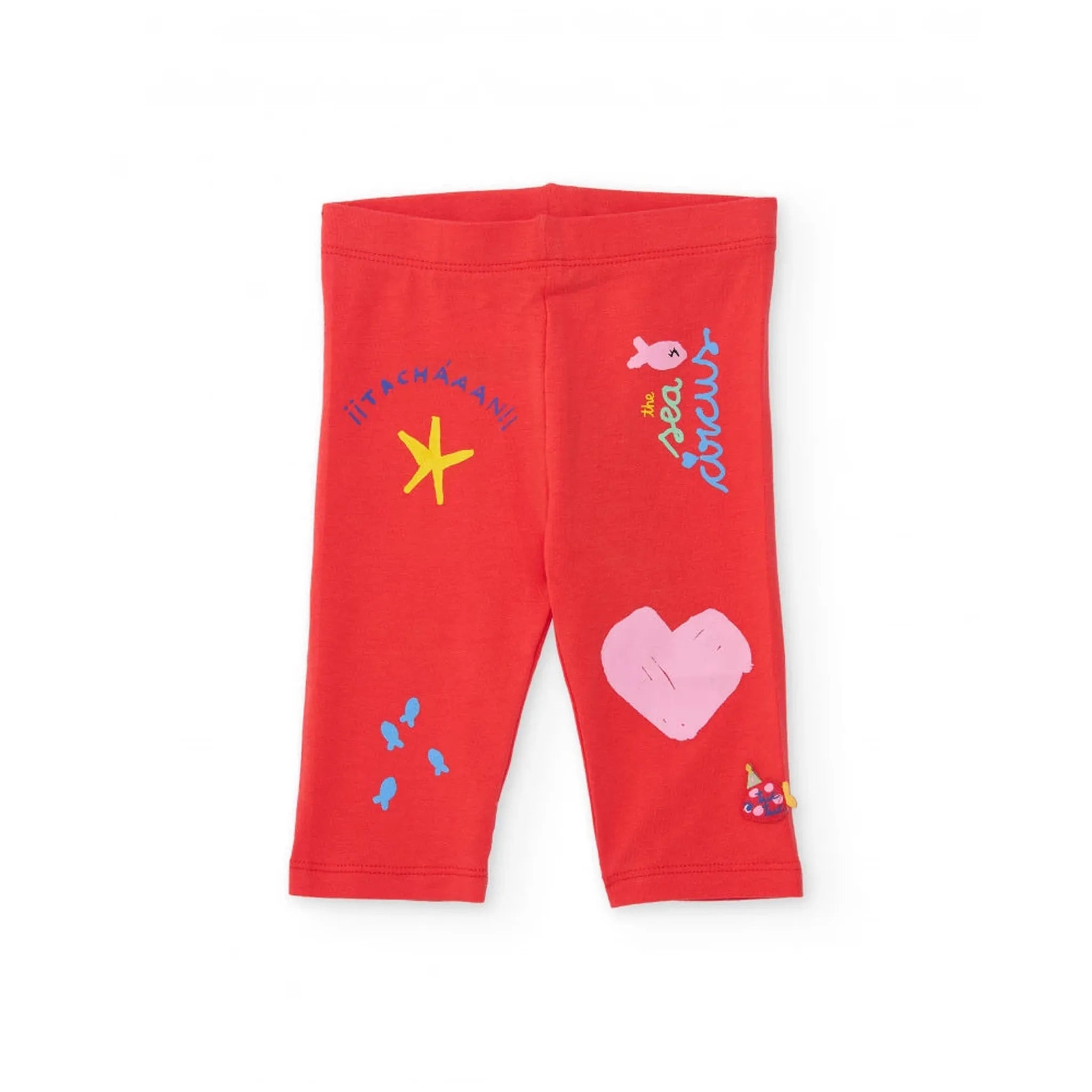 Girls knit T-shirt with heart print legging Set