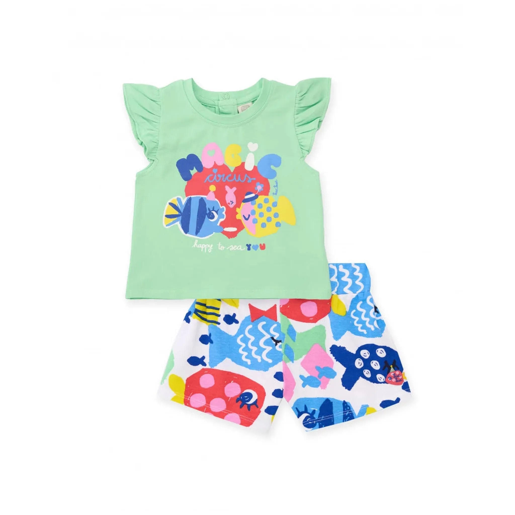 Girls’ knit set with ruffled sleeves