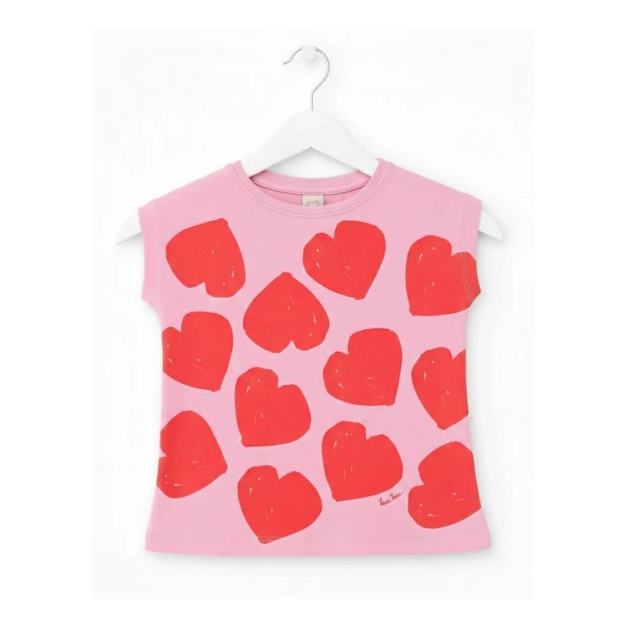 Girls knit T-shirt with heart print legging Set