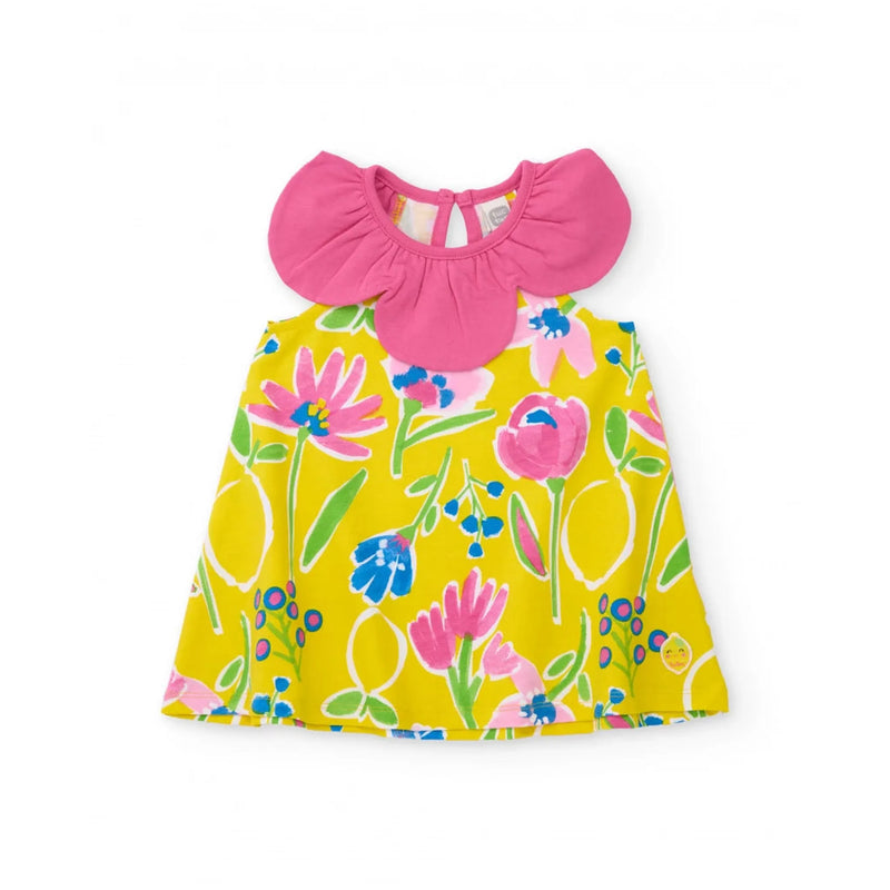 Girls’ knitted dress with petal collar