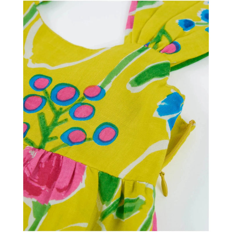 Girls’ woven dress with ruffled straps