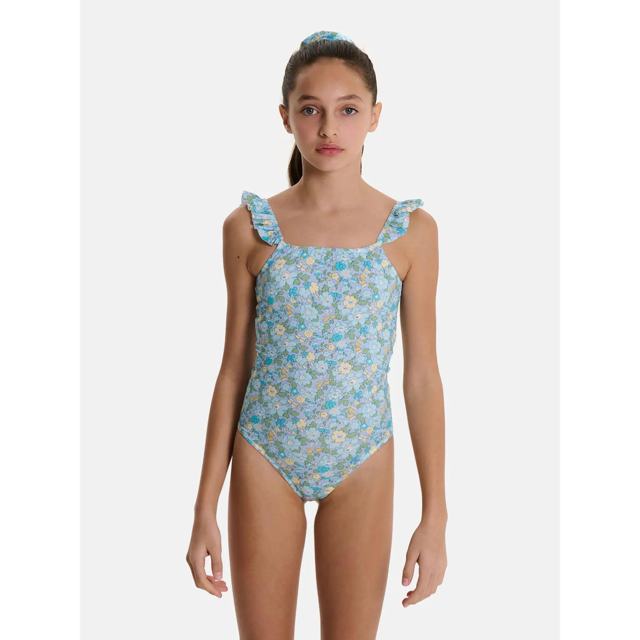 Intero Bambina Rouches Liberty Betsy Azzurro