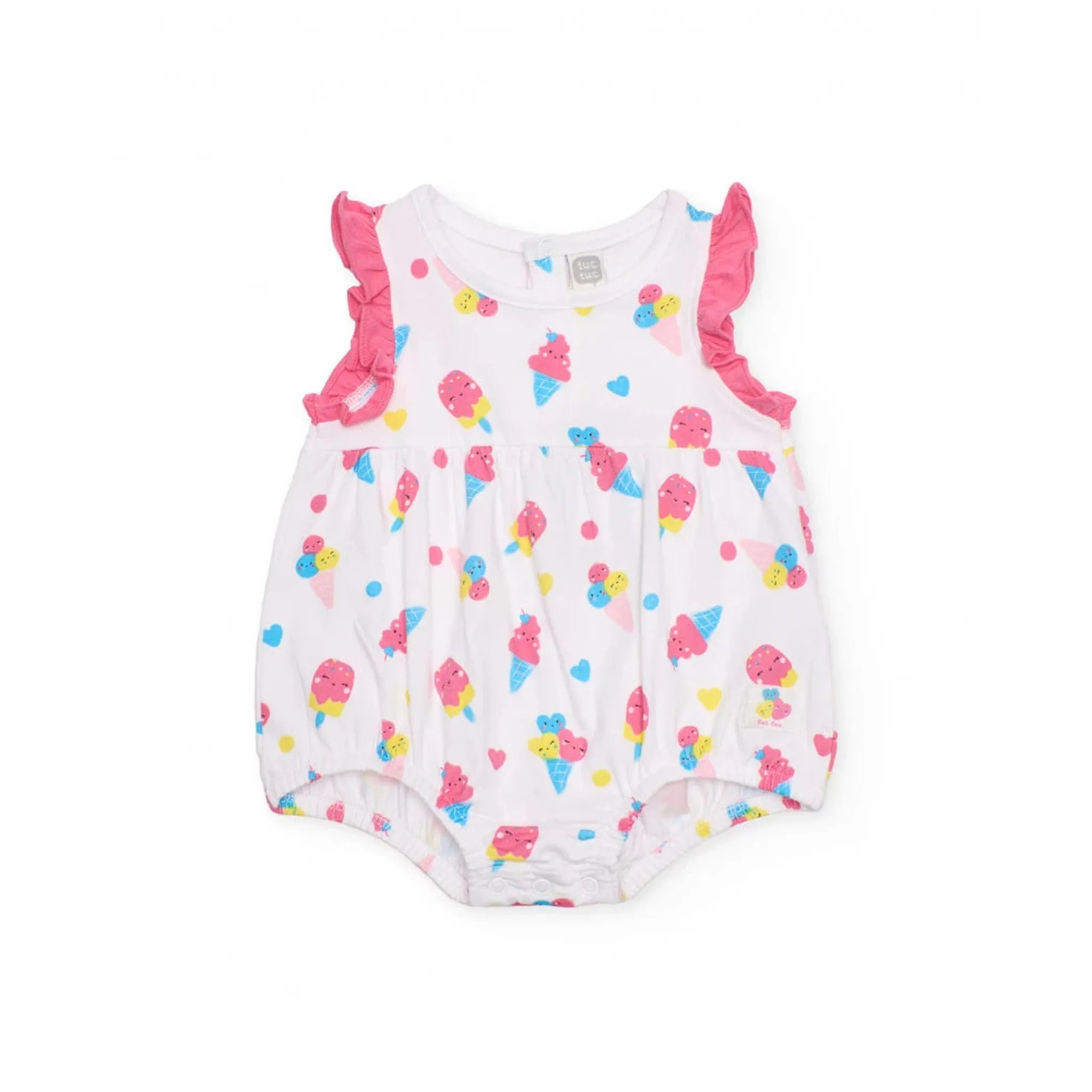 Knitted newborn romper with ice cream print