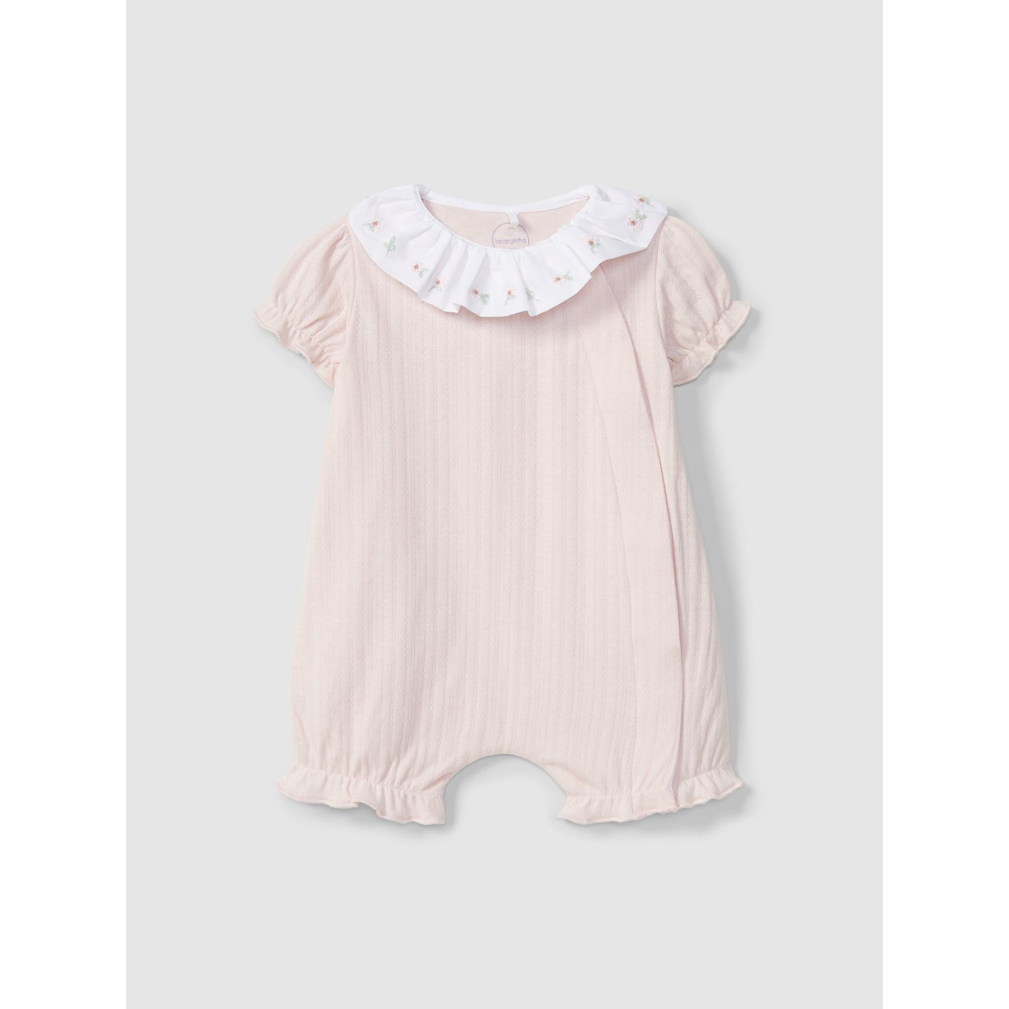 Embroidered Flower Romper